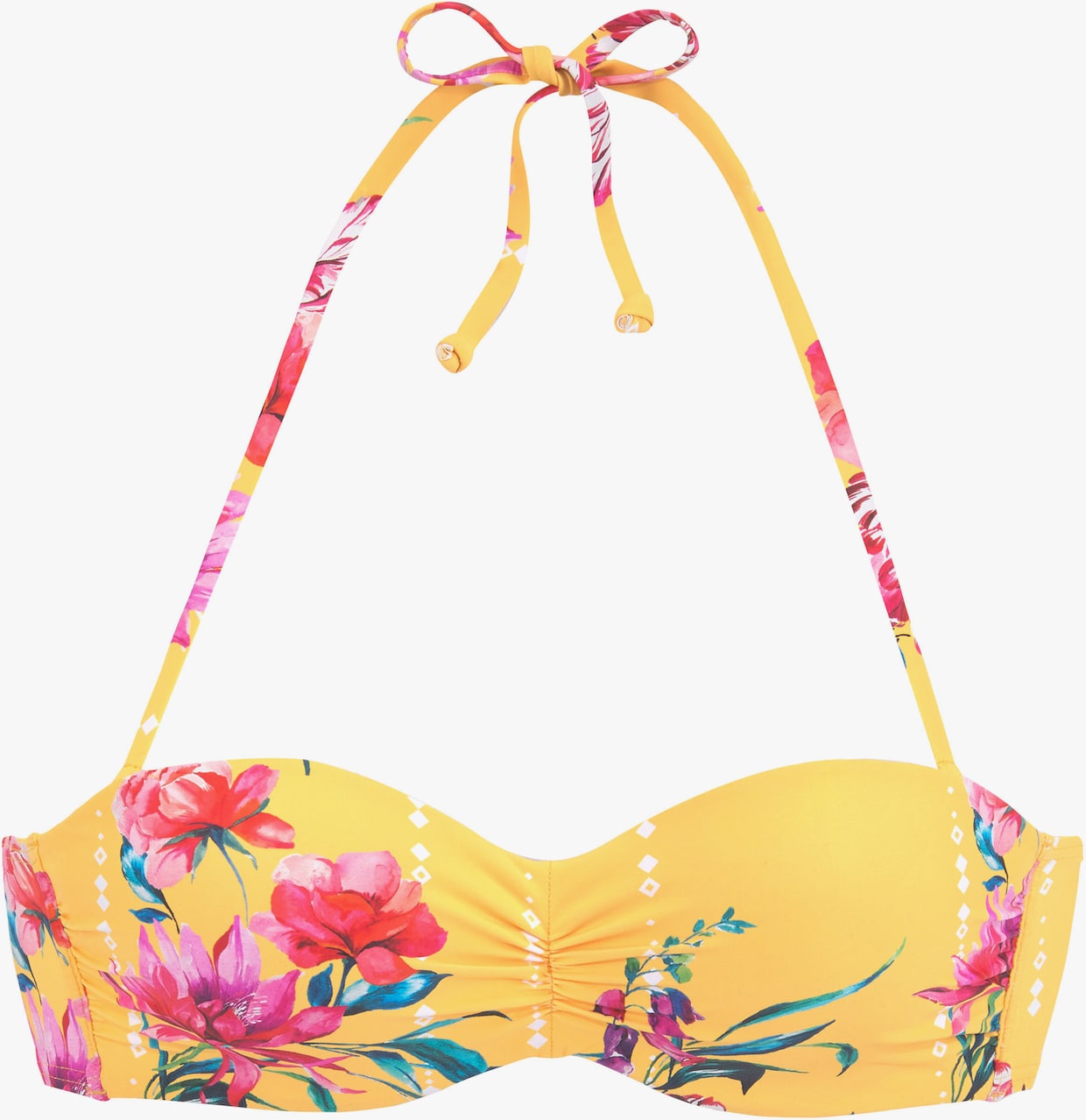 Sunseeker haut de bikini bandeau à armatures - jaune imprimé