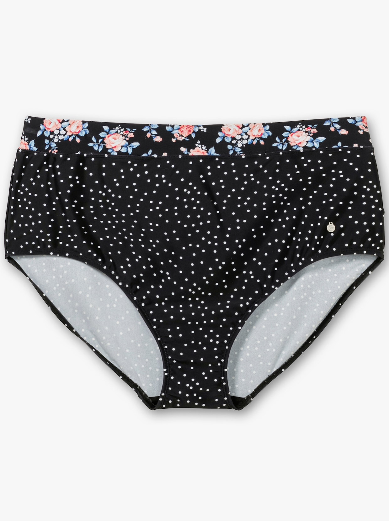 sheego Bikini-Hose - schwarz gepunktet