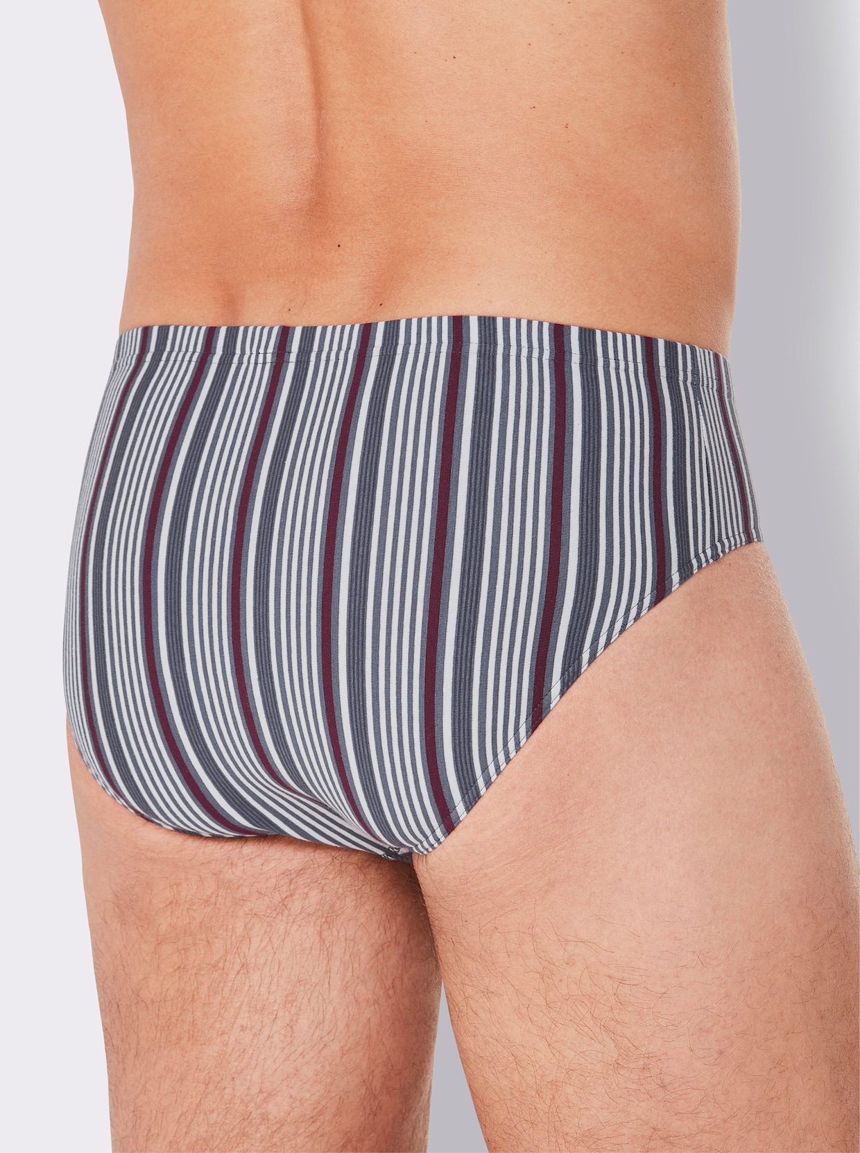 Comte Slips - grijs/bordeaux gestreept