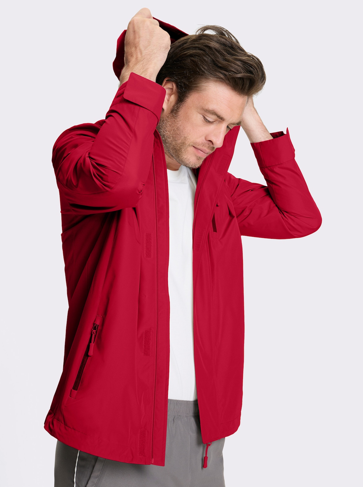 Catamaran Sports Funktionsjacke mit abnehmbarer Kapuze - rot
