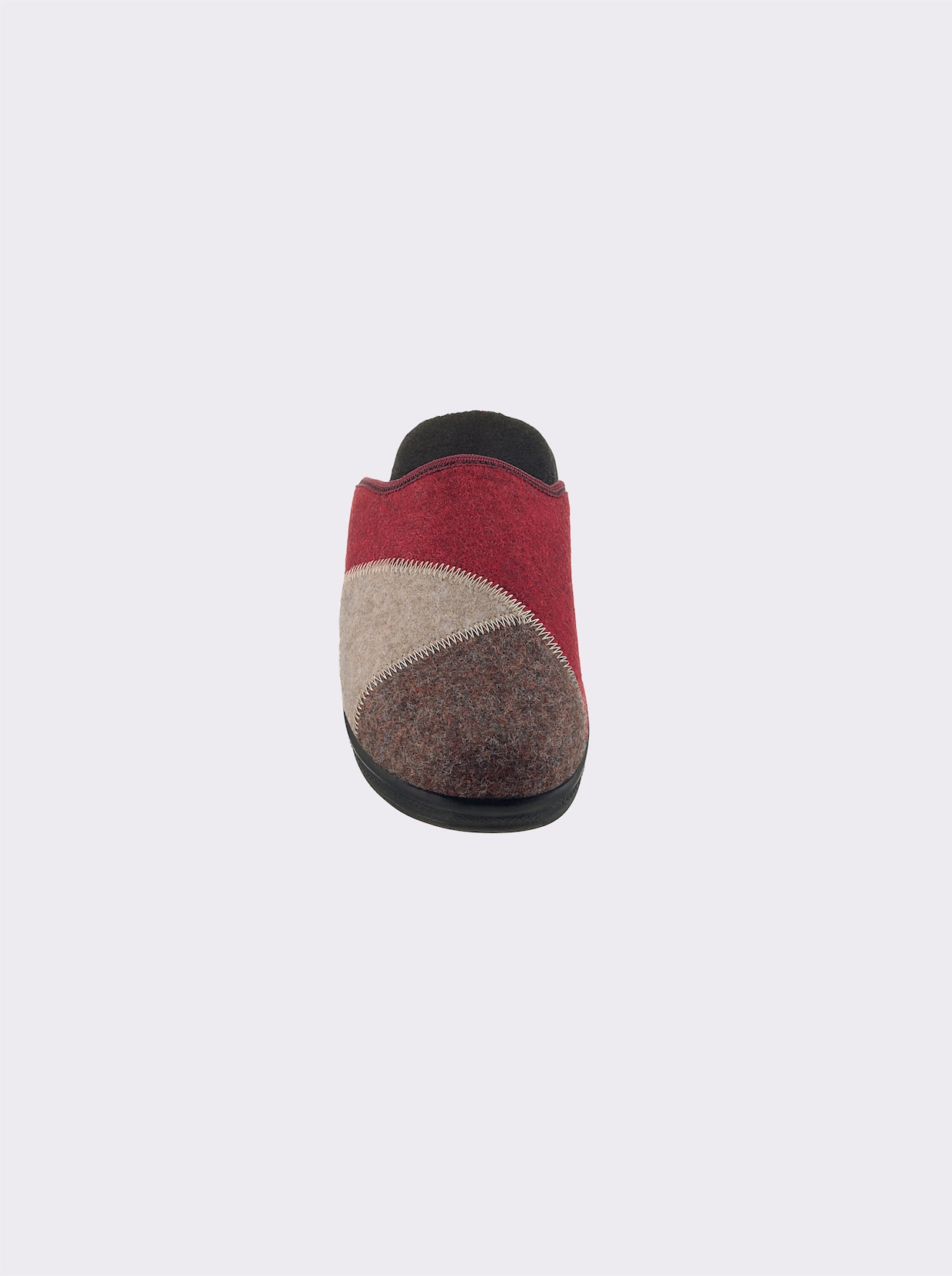 Pantoffel - beige-rot