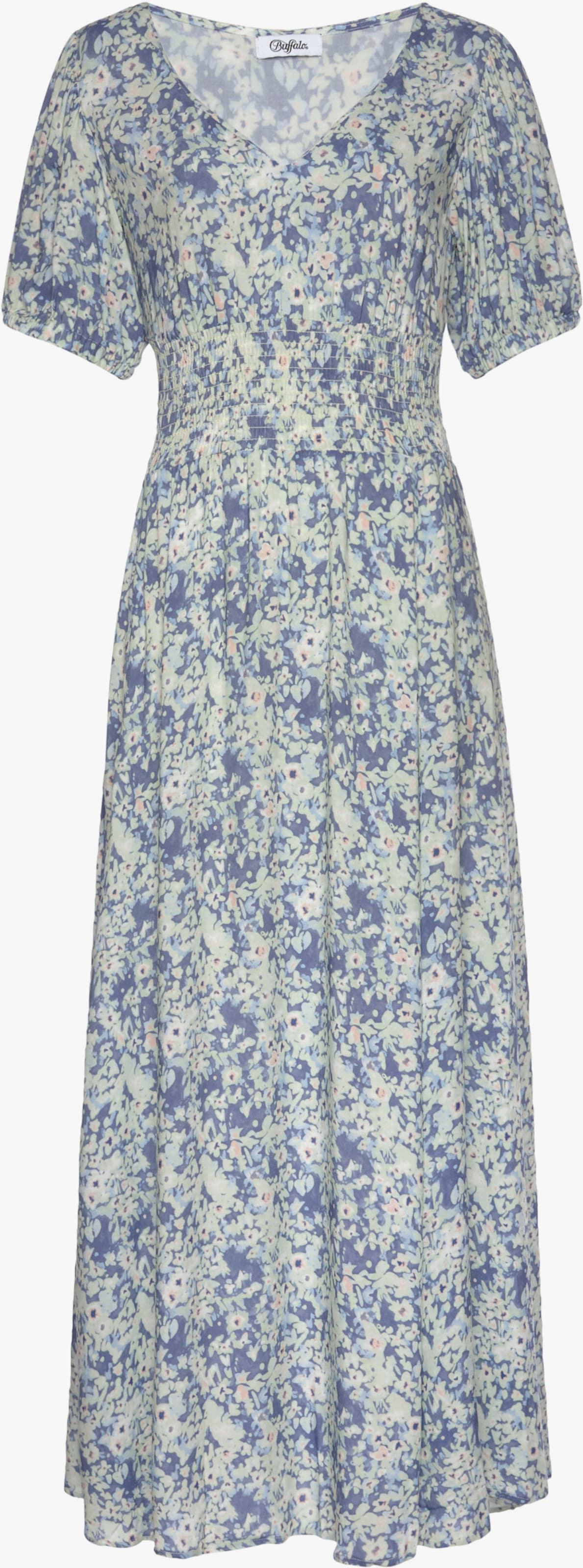 Buffalo Maxikleid - blau-bedruckt