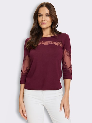 heine Pullover met ronde hals - bordeaux
