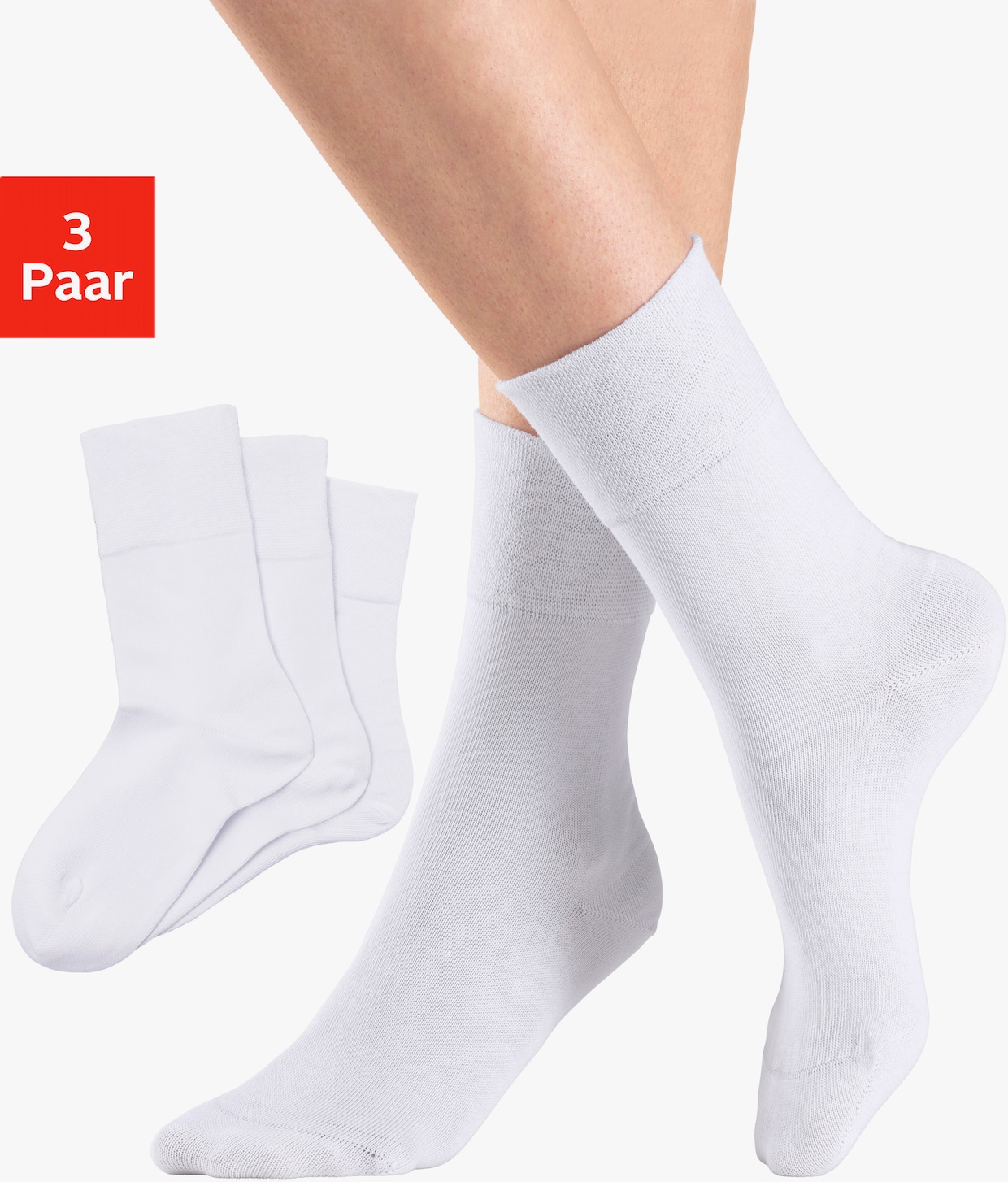 H.I.S Chaussettes - 3x blanc