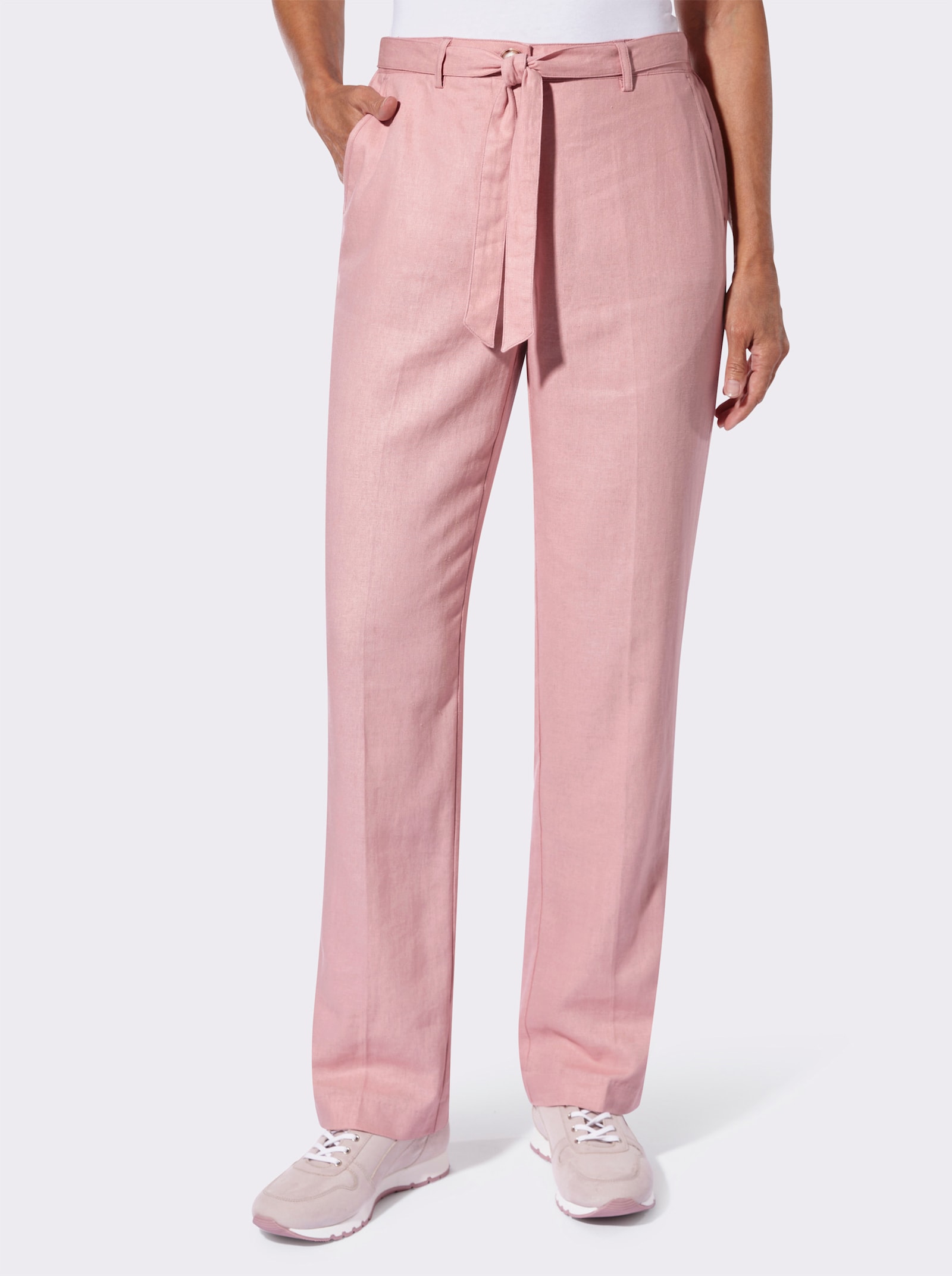 Hose mit abnehmbarem Bindegürtel - rosenquarz