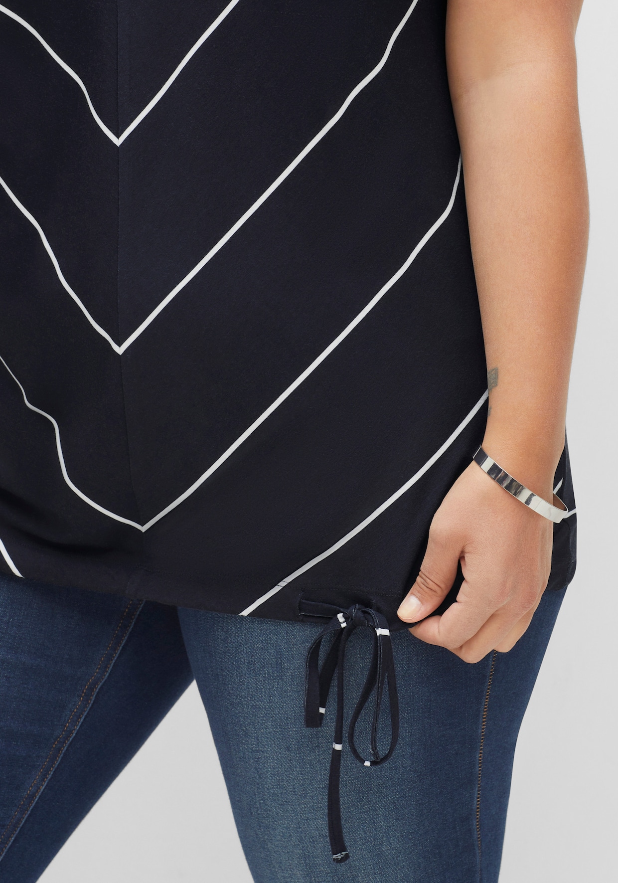 sheego Gestreept shirt - nachtblauw/wit
