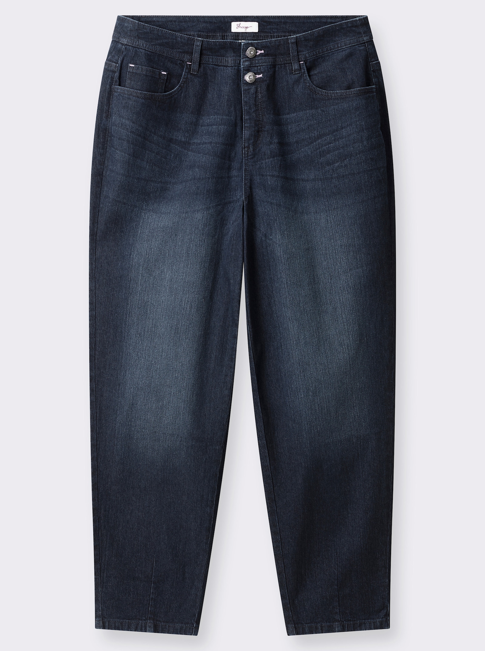sheego 5-Pocket-Jeans mit Barrel-Leg - dark blue