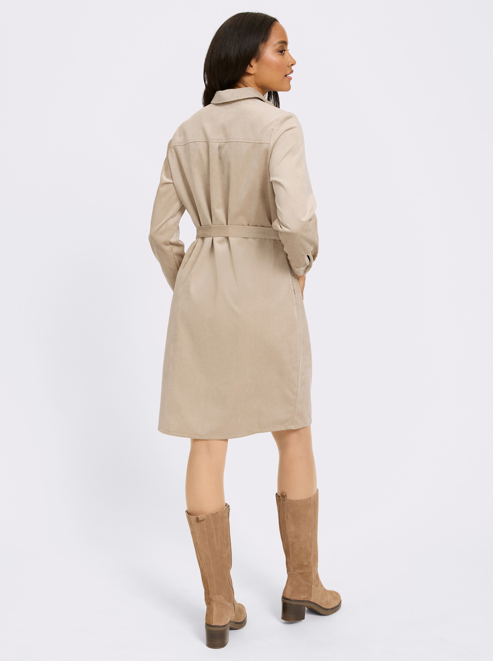 heine Freizeitkleid aus Feincord - beige