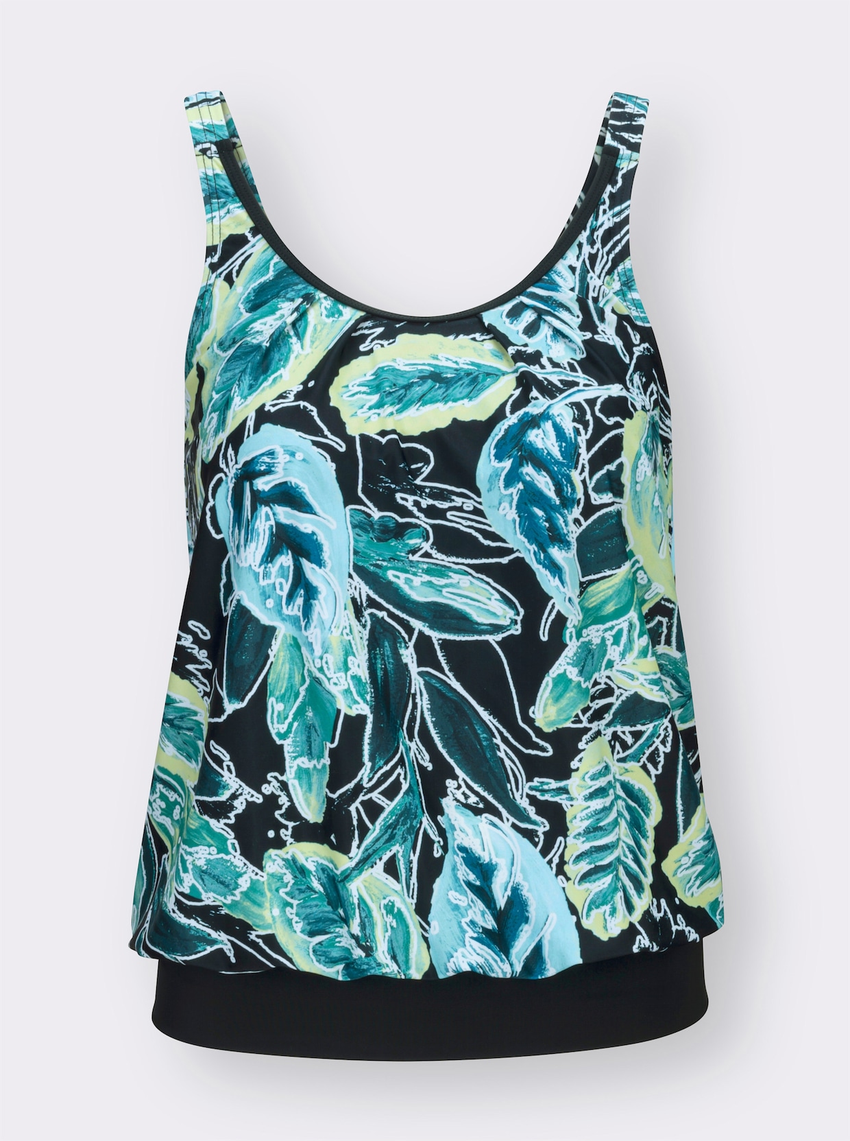 feel good Tankini-Oberteil - schwarz-gemustert