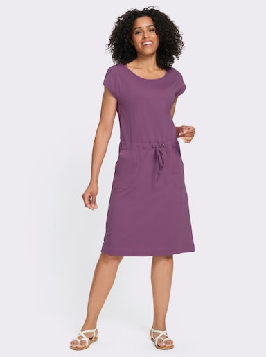 Jerseykleid mit Bindeband - violett