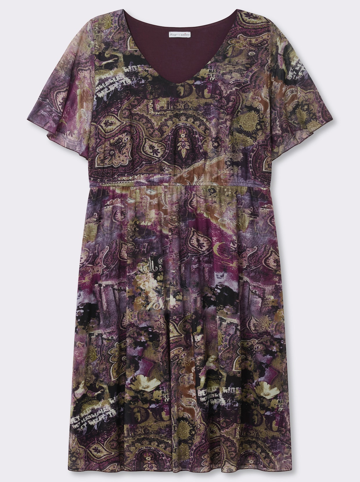sheego by Joe Browns Druckkleid aus Mesh, mit Paisleyprint - lila-magenta-gemustert