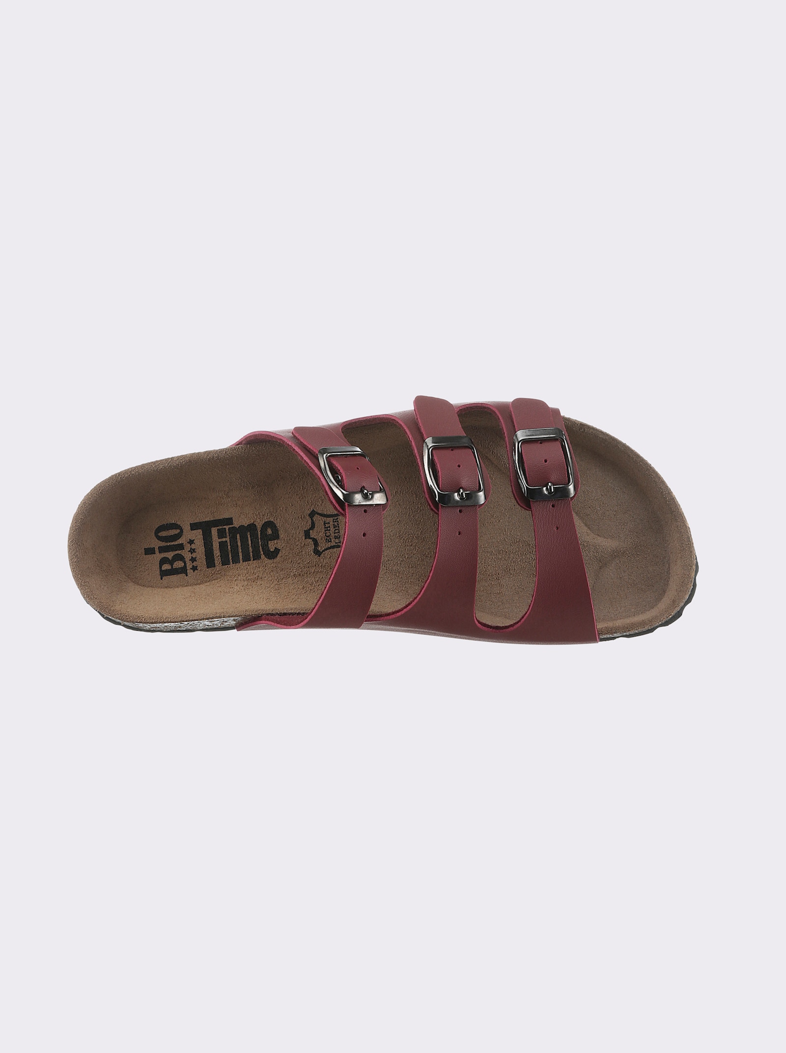 Bio Time Pantolette in schlanker Weite F - bordeaux