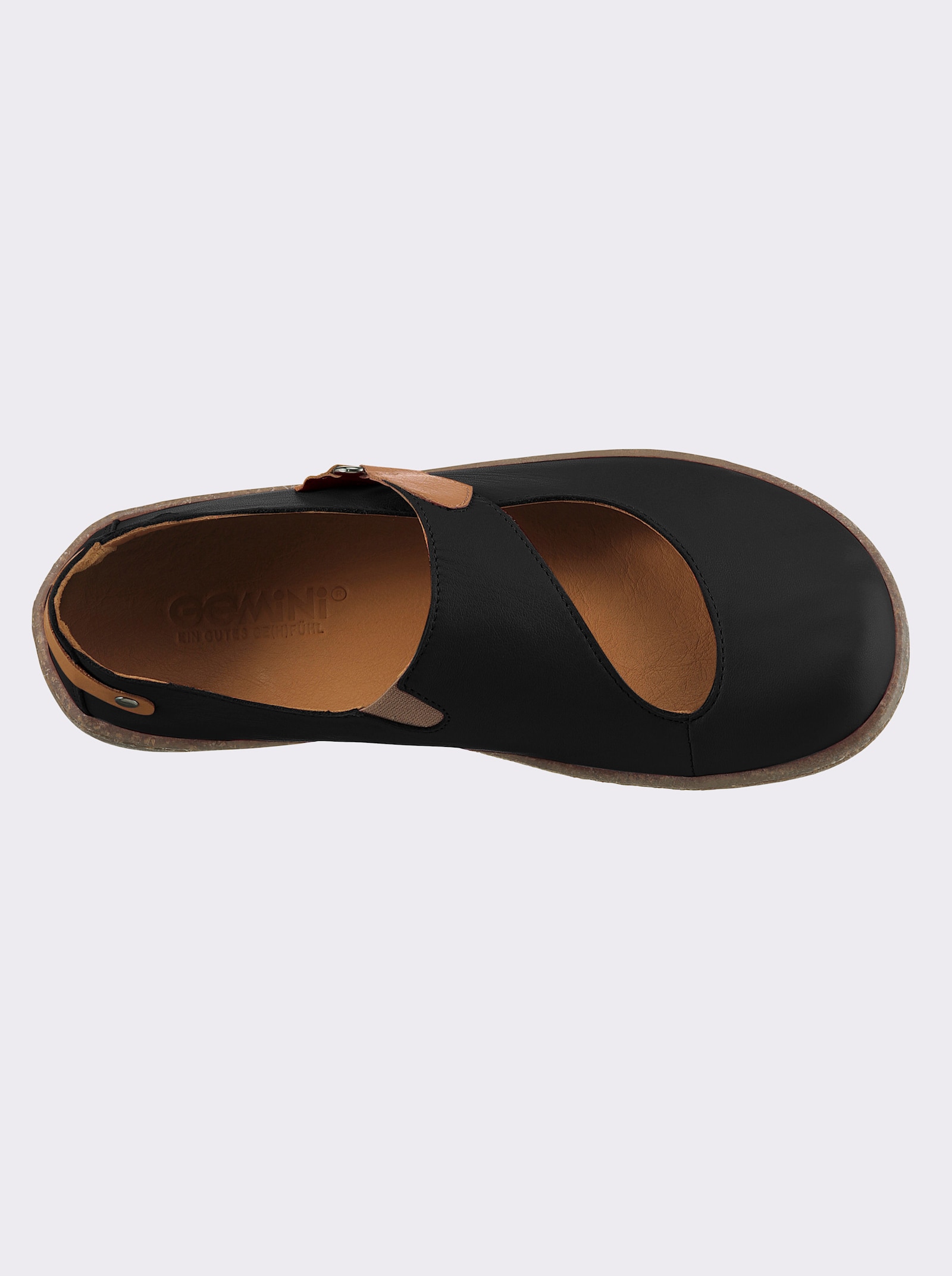 Gemini Slipper aus Leder - schwarz