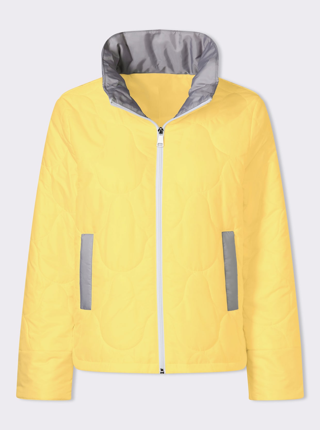 Steppjacke - gelb-steingrau