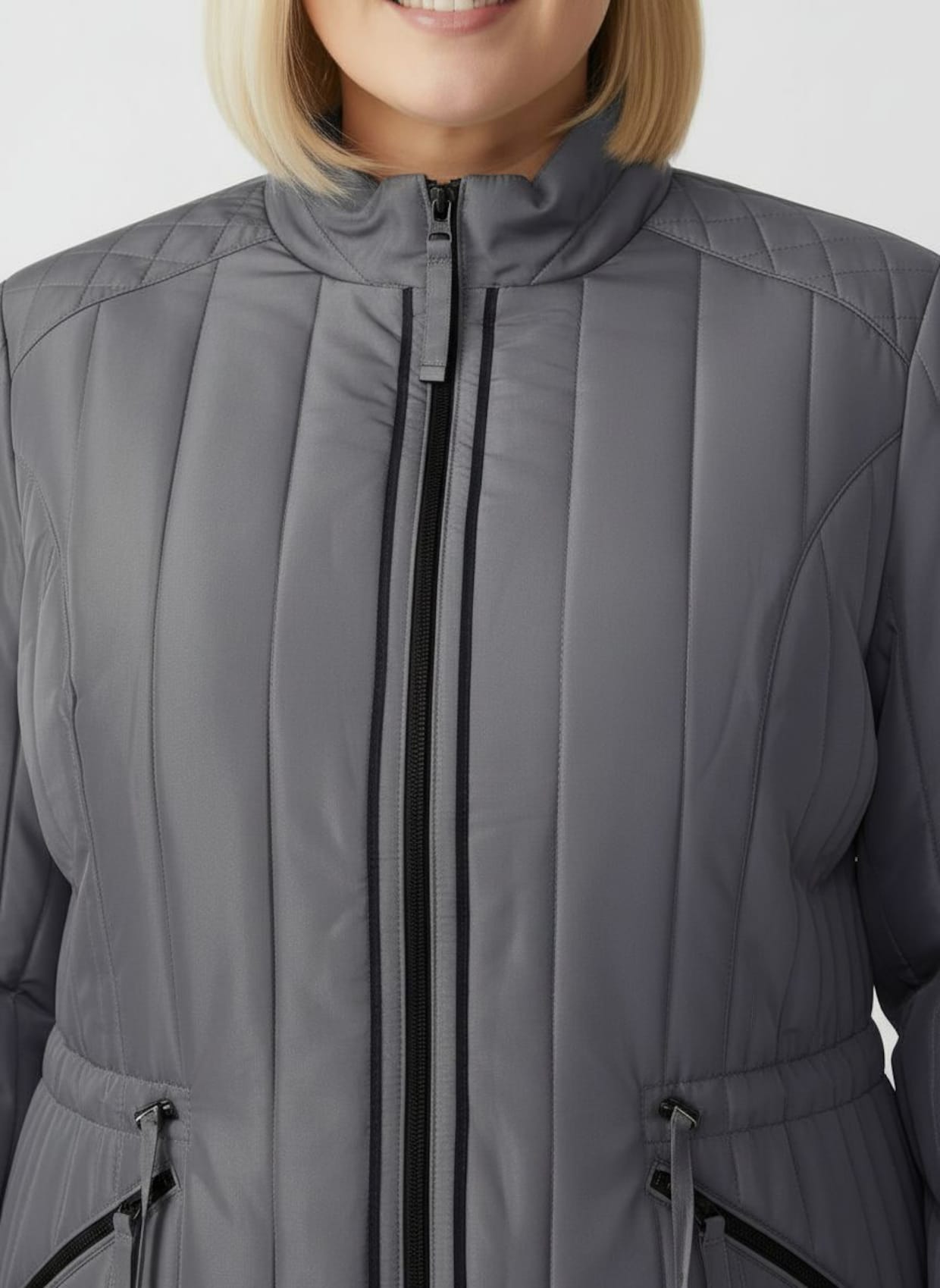 Steppjacke mit Längssteppung - anthrazit