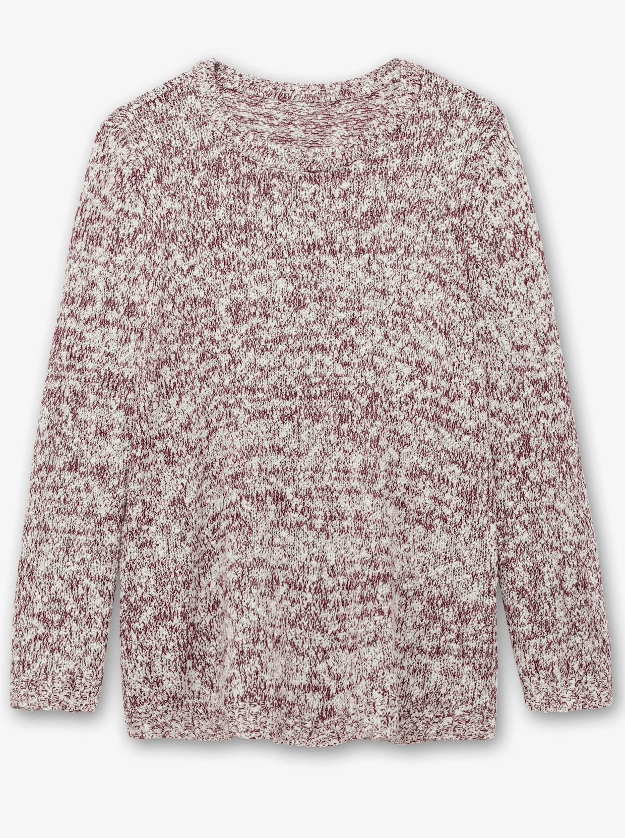 Rundhalspullover mit Effektgarn - burgund