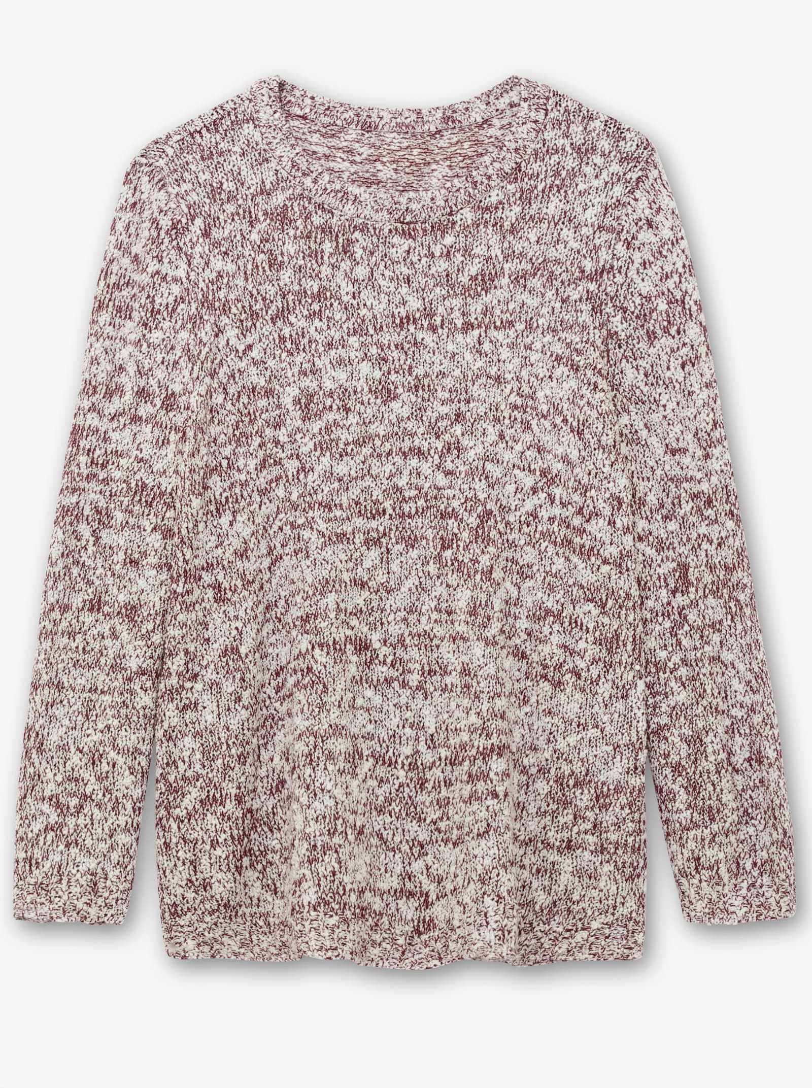 Rundhalspullover mit Effektgarn - burgund