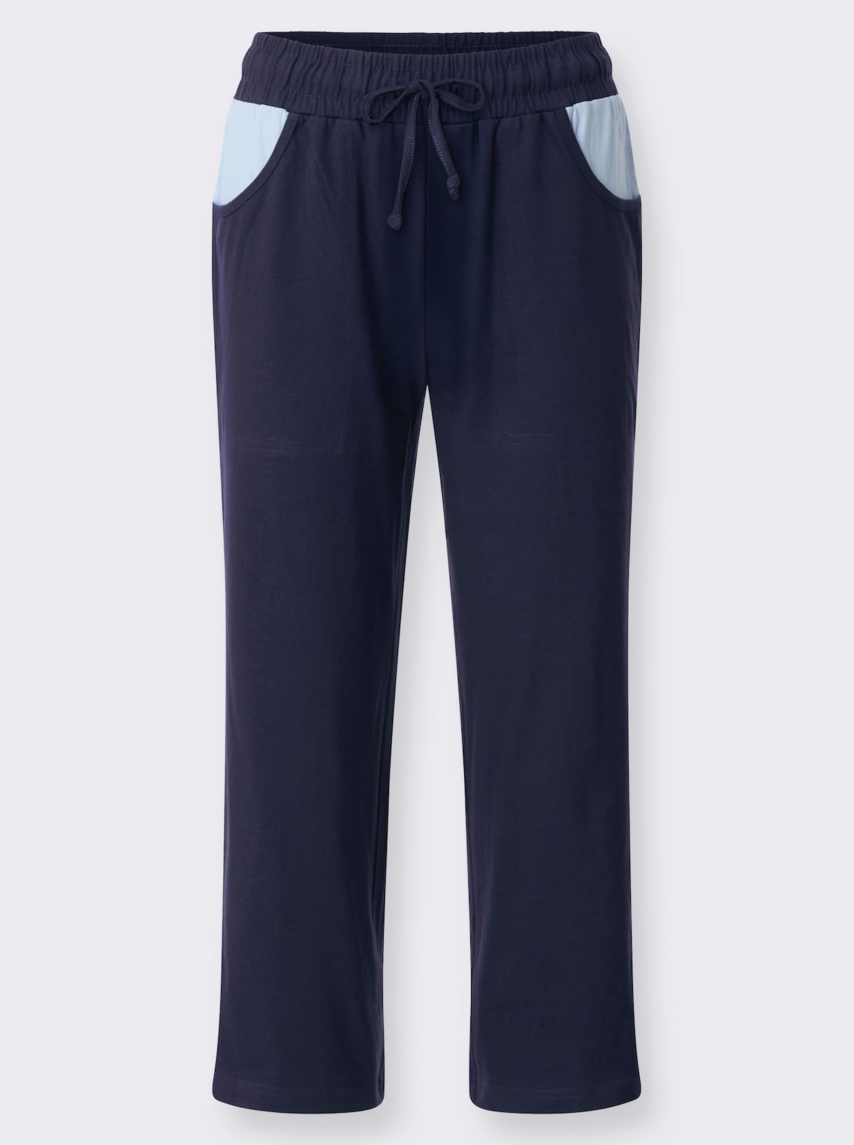 7/8-Hose mit Tunnelzug und Bindeband - marine