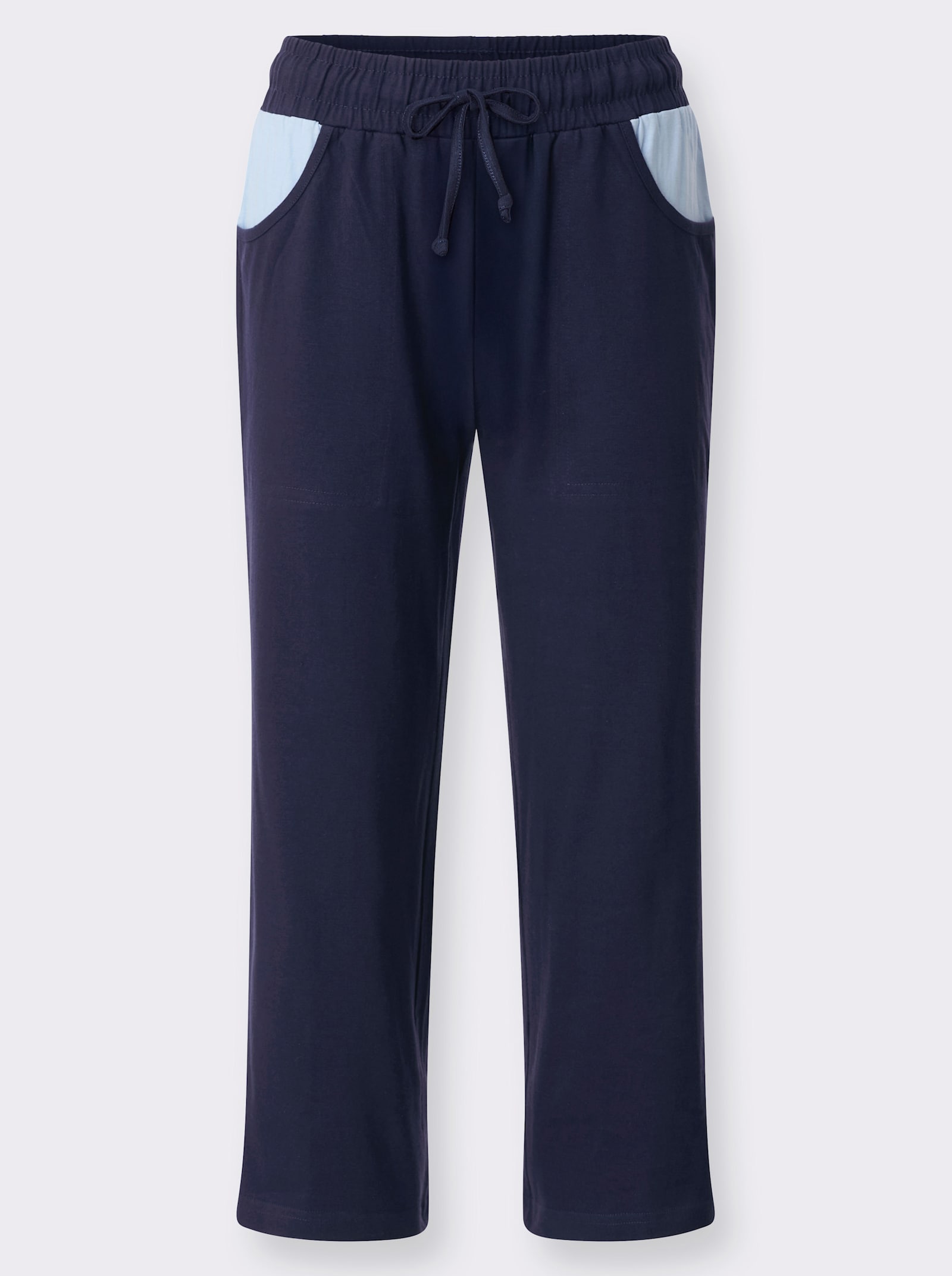 7/8-Hose mit Tunnelzug und Bindeband - marine