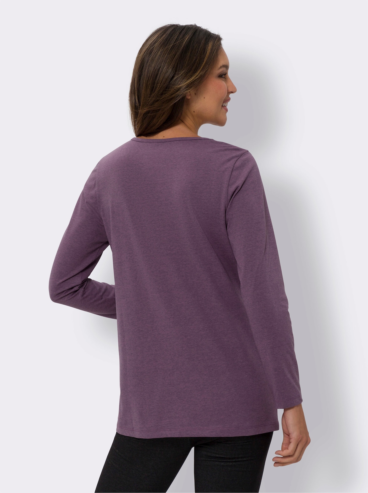 Longshirt - violett-meliert