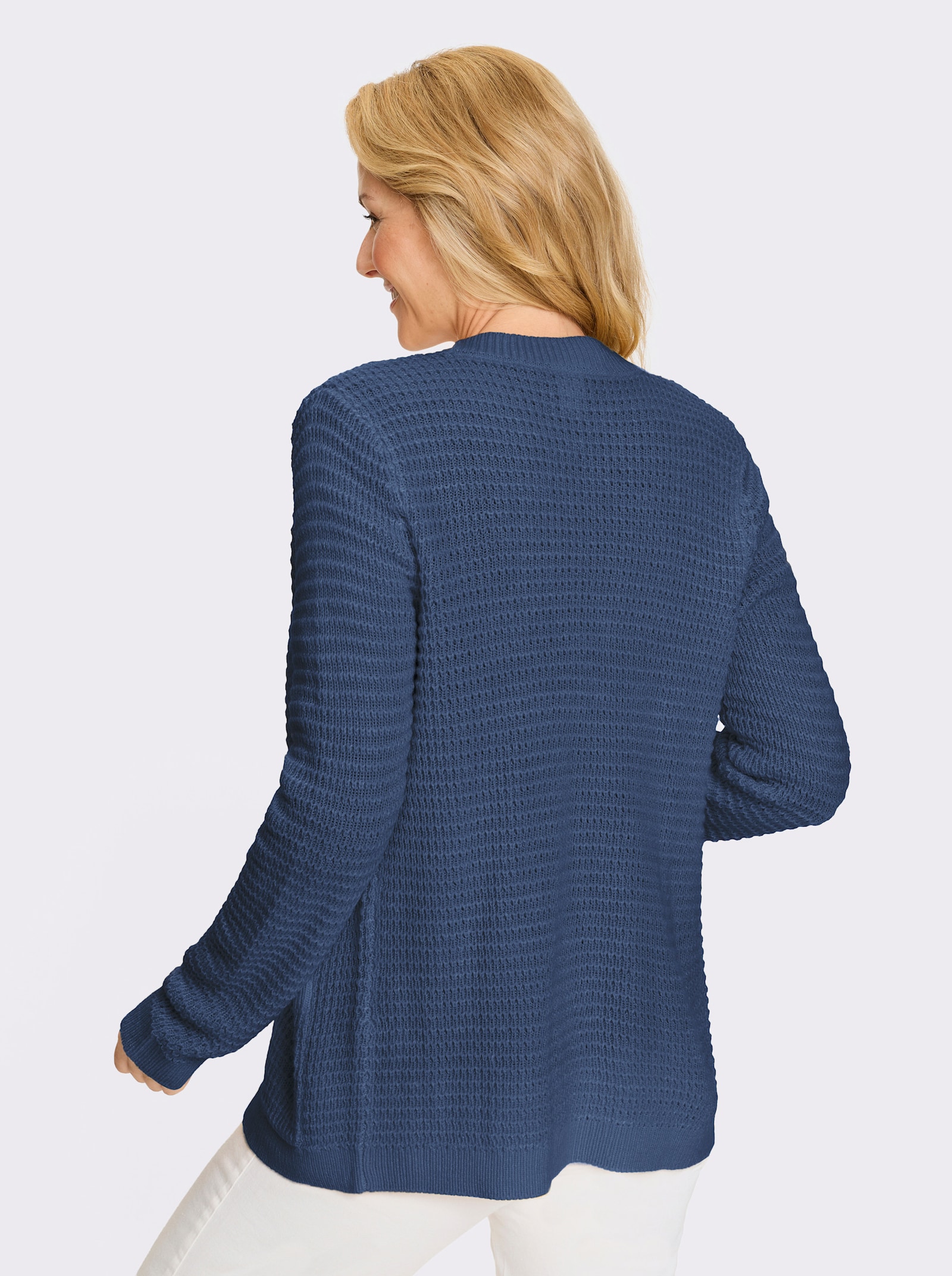 Svetr se zapínáním na zip - džínová modrá