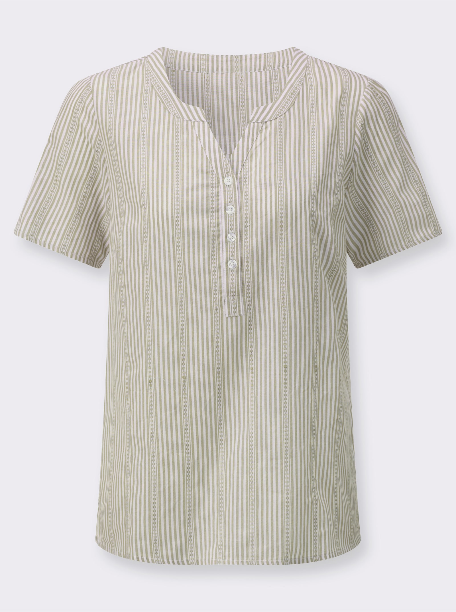 Gestreifte Bluse in Schlupfform - schlamm-gestreift