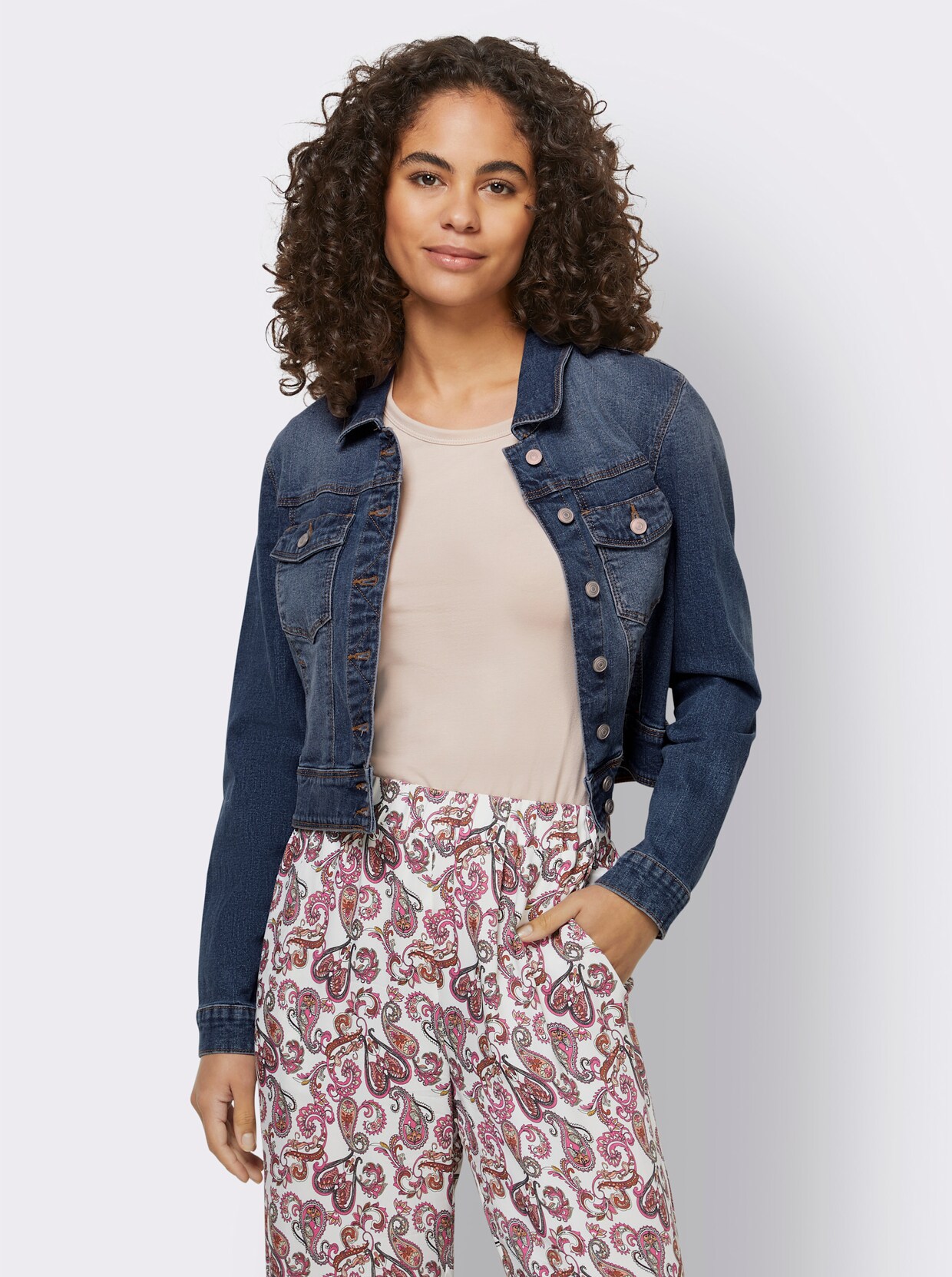 heine Veste en jean - bleu blanchi