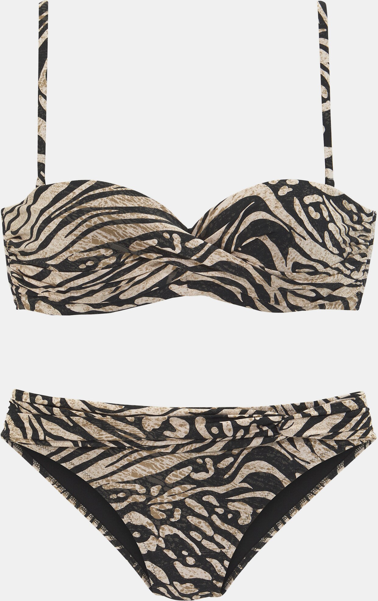 Bruno Banani Bandeaubikini met beugel - bruin geprint