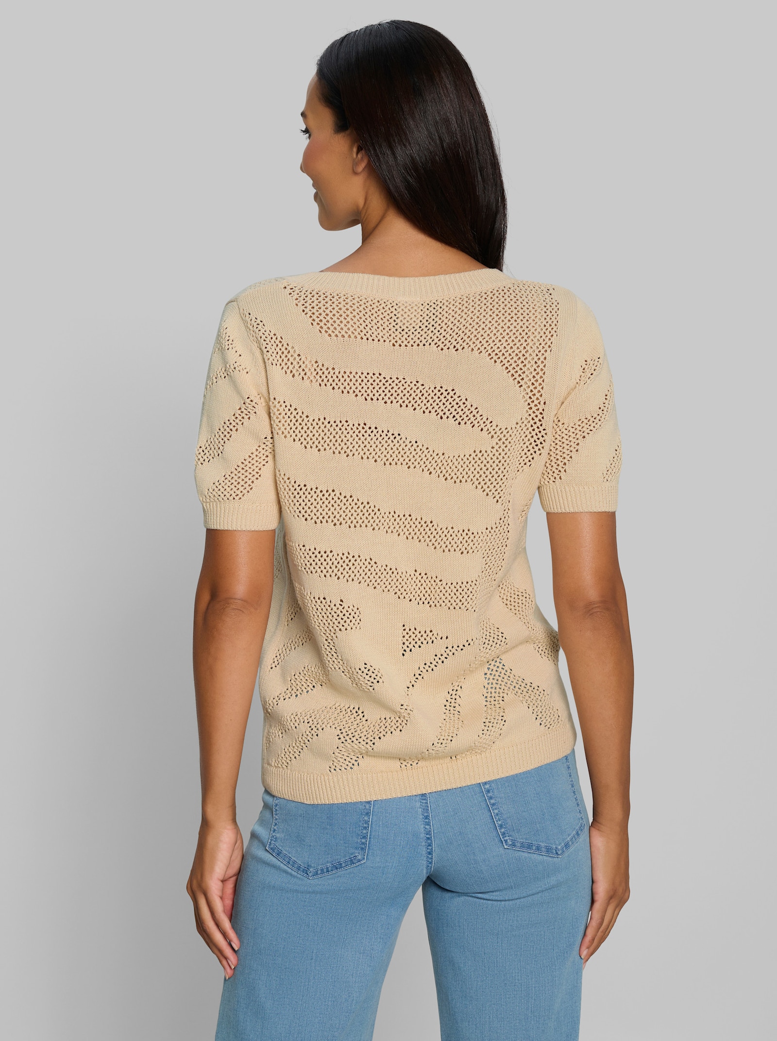 heine Ajourpullover mit aufwendigem Muster - sand