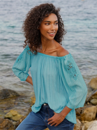 heine Carmenbluse - türkis