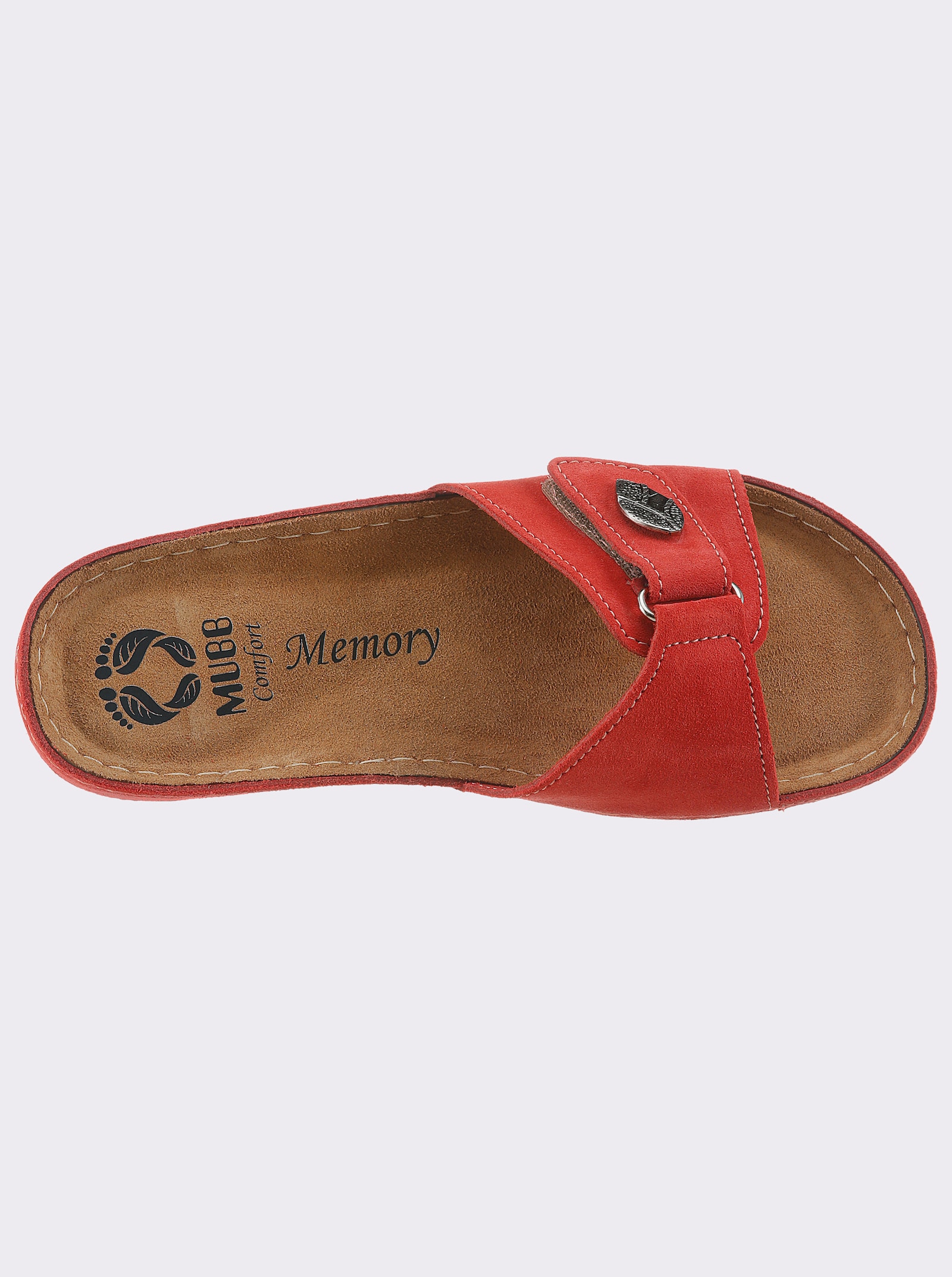 Mubb Pantolette mit Memory-Fußbett, Weite H - kirsche