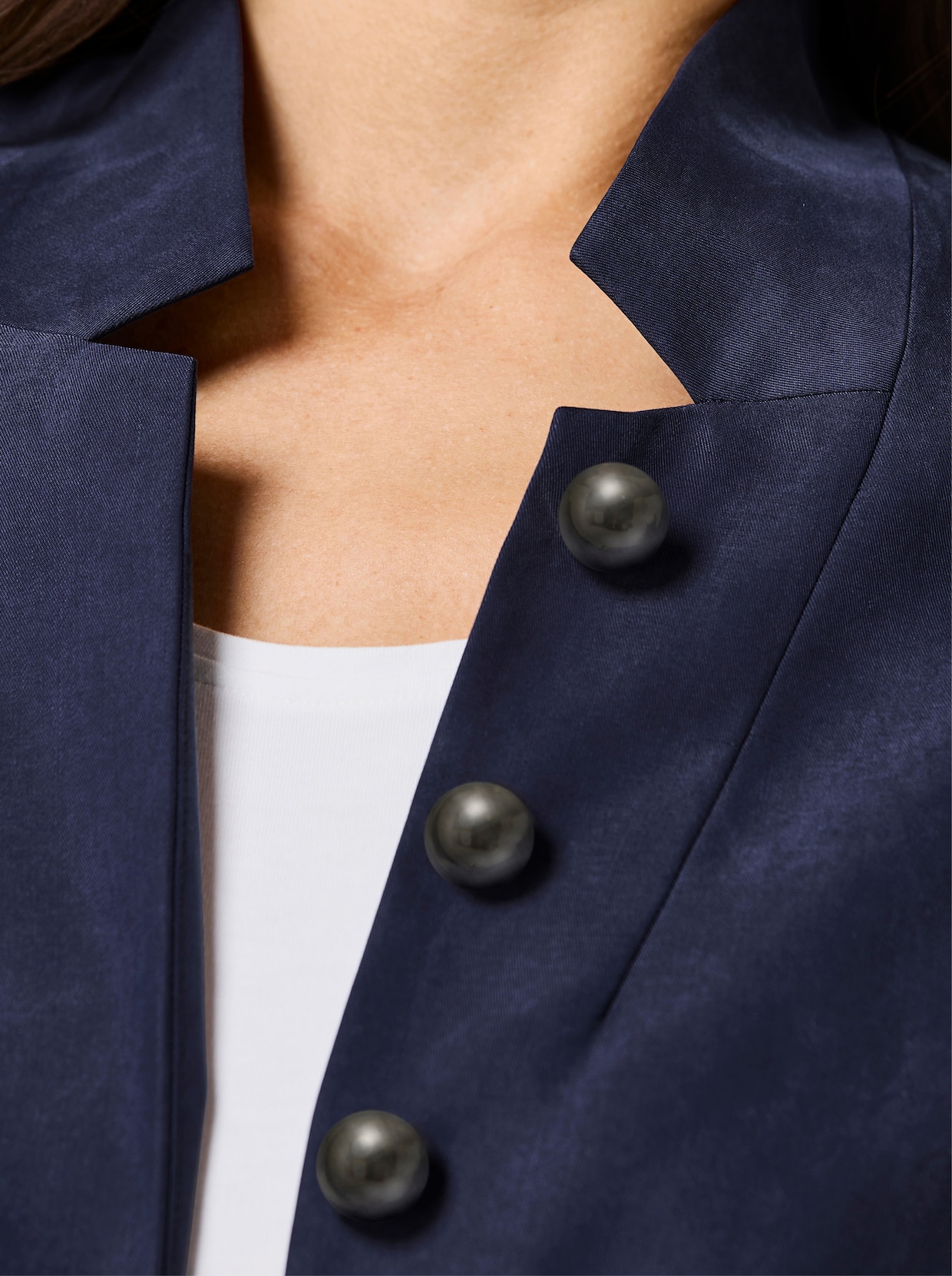 CREATION L PREMIUM Longblazer im Lyocell-Mix - marine