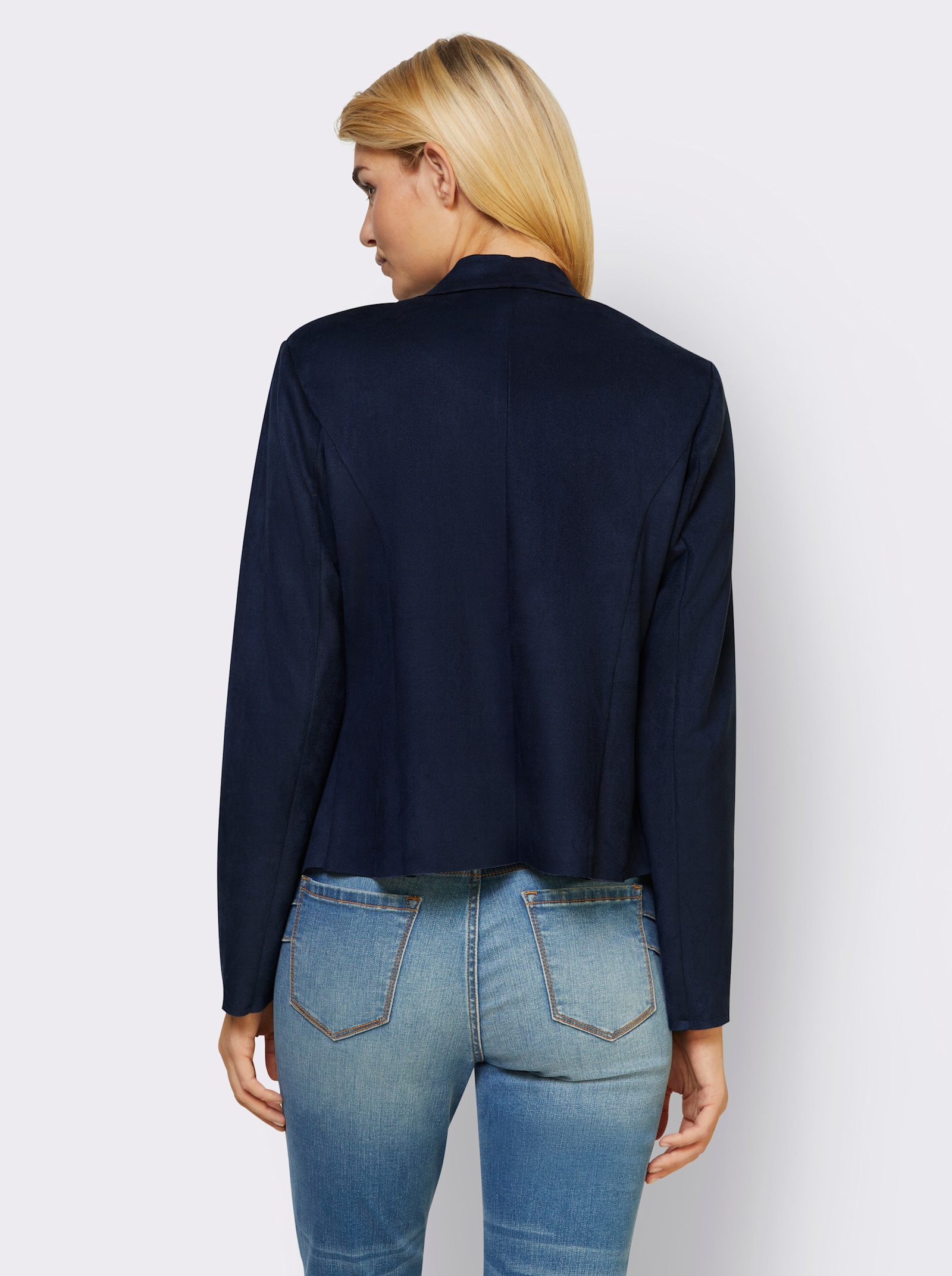 heine Kurzblazer in Velours-Optik - marine