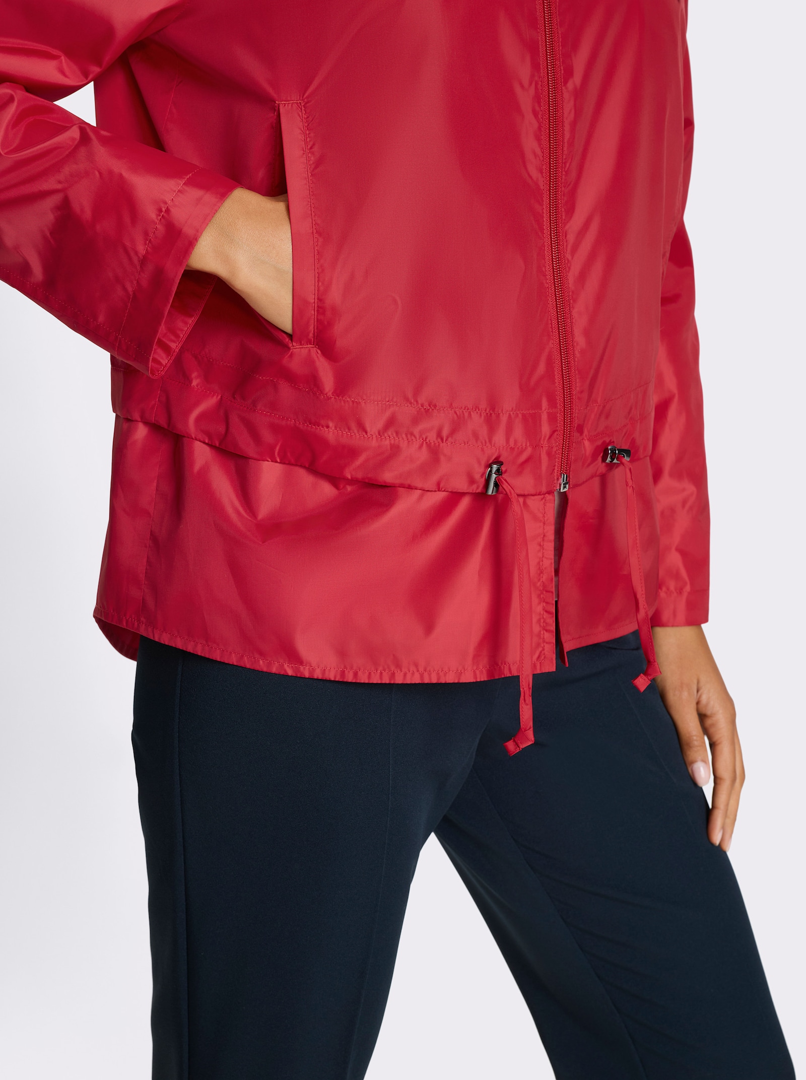 Jacke mit verstellbaren Tunnelzügen - rot