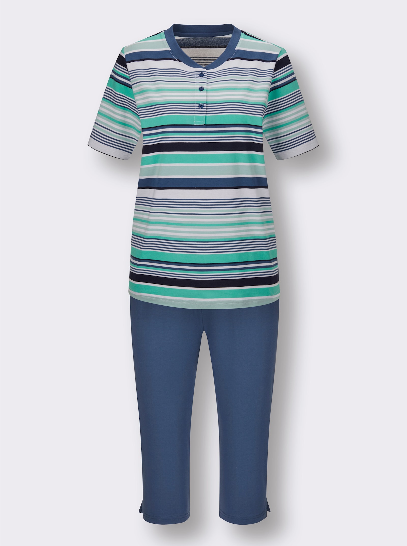 wäschepur Capri kostýmek - džínová modrá-mátová-proužek