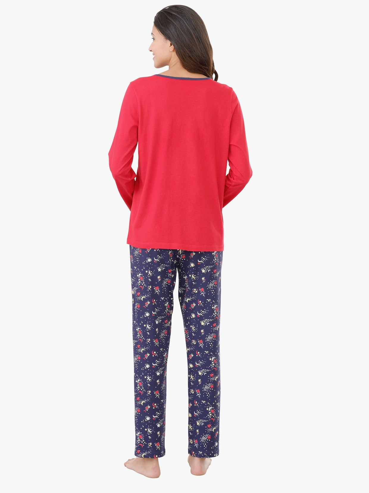 Pyjama - rood/nachtblauw bedrukt