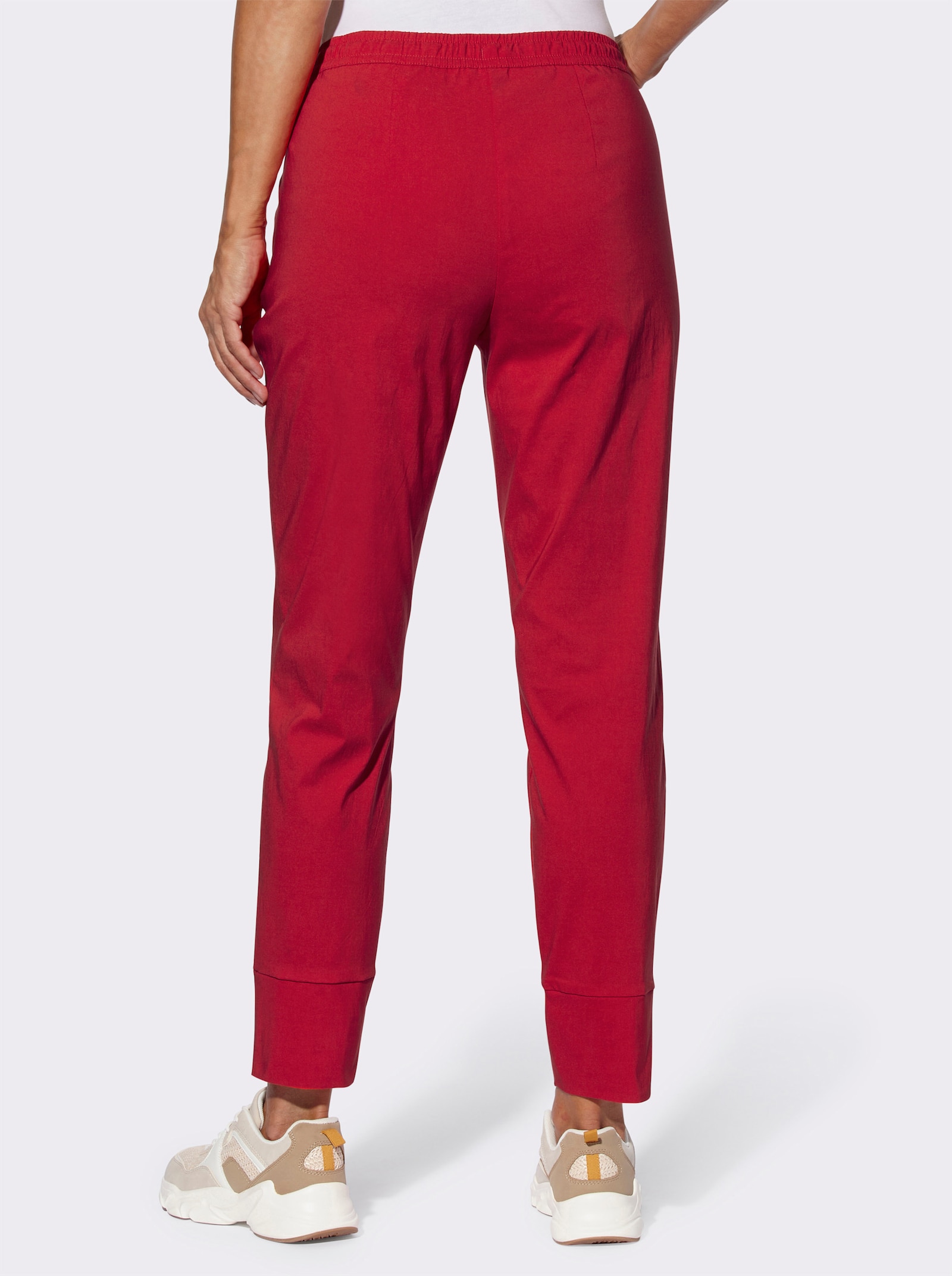 Bengalinebroek met elastische boordjes - rood