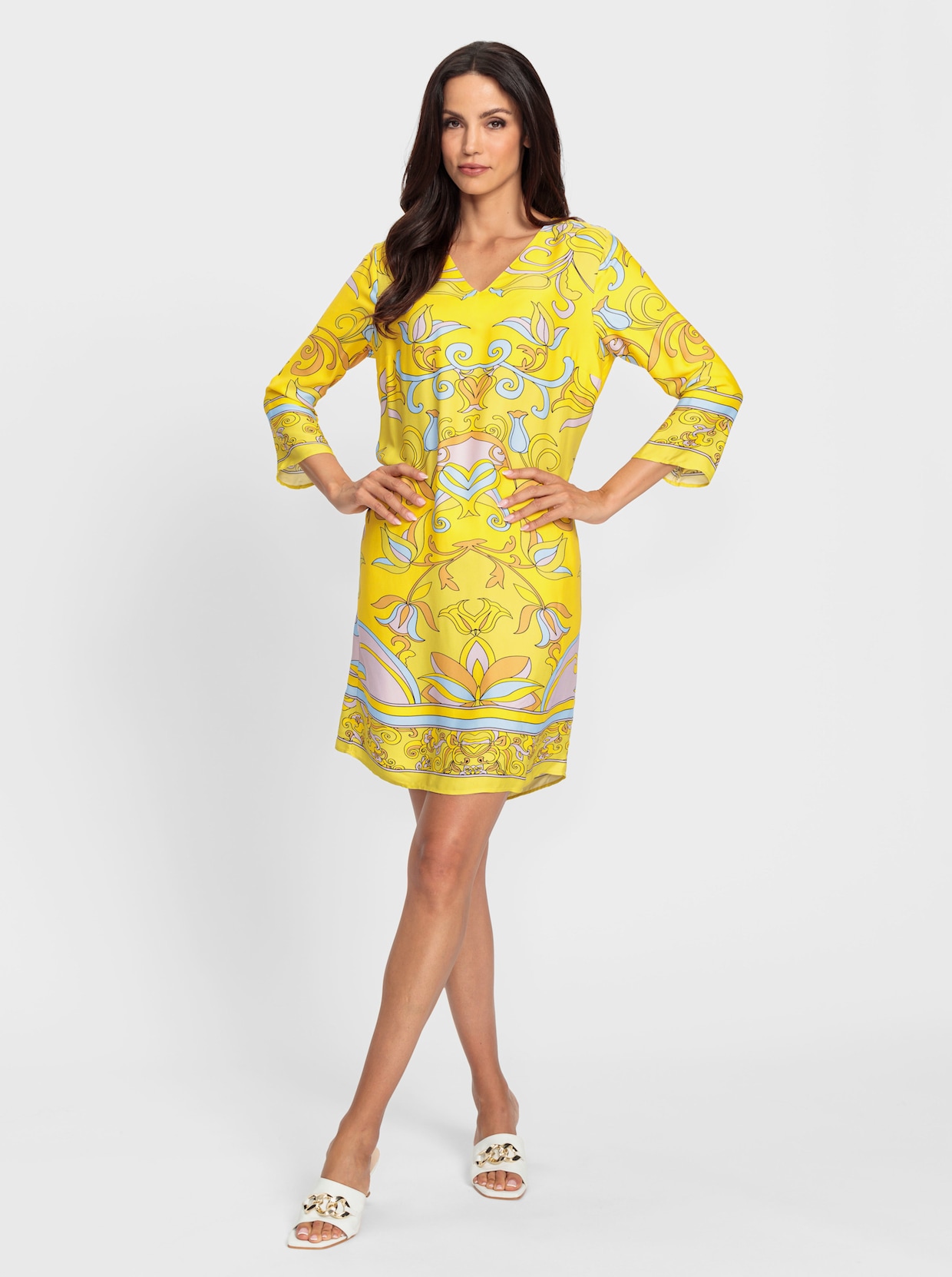 heine Robe imprimée - jaune soleil-citron vert imprimé