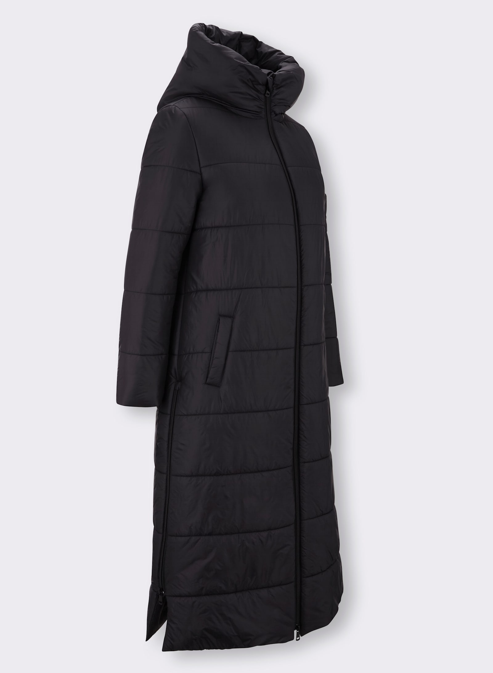 heine Manteau matelassé avec fentes latérales - noir