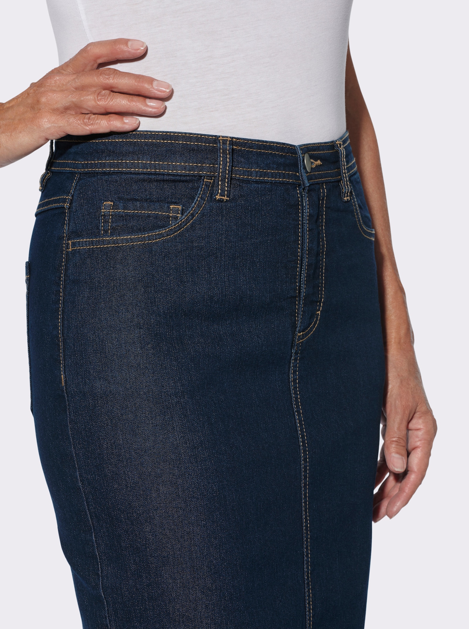 Jeansrock in 5-Pocket-Form - dark blue