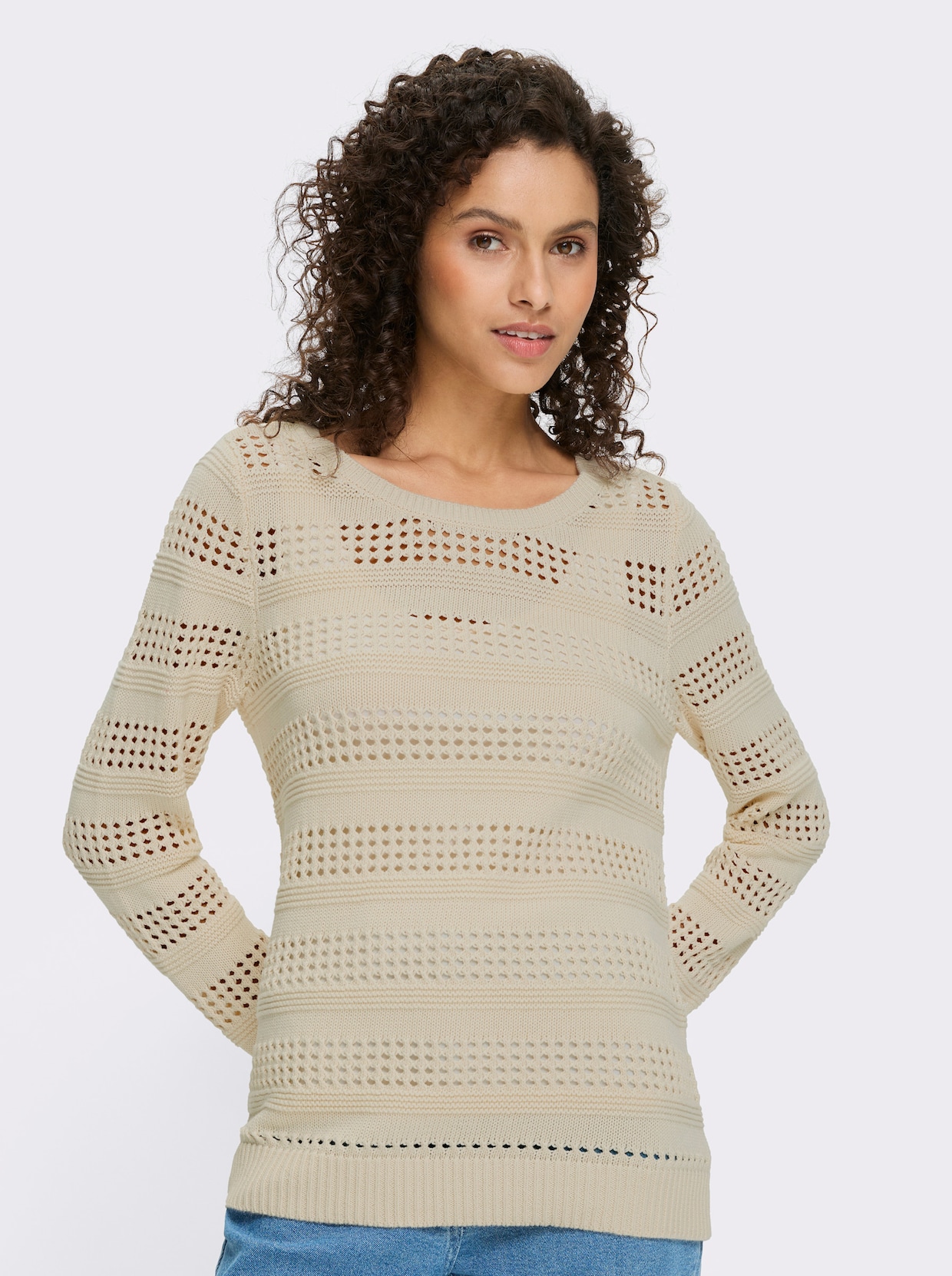 heine Ajourpullover - champagner