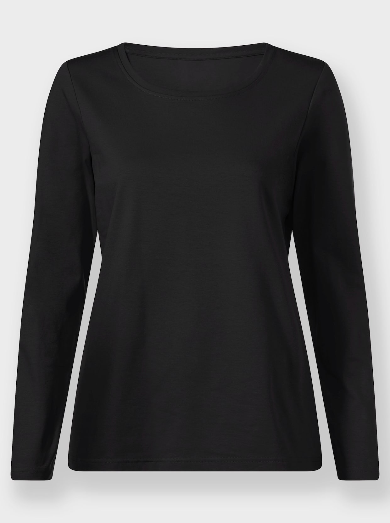 Shirt met ronde hals - zwart