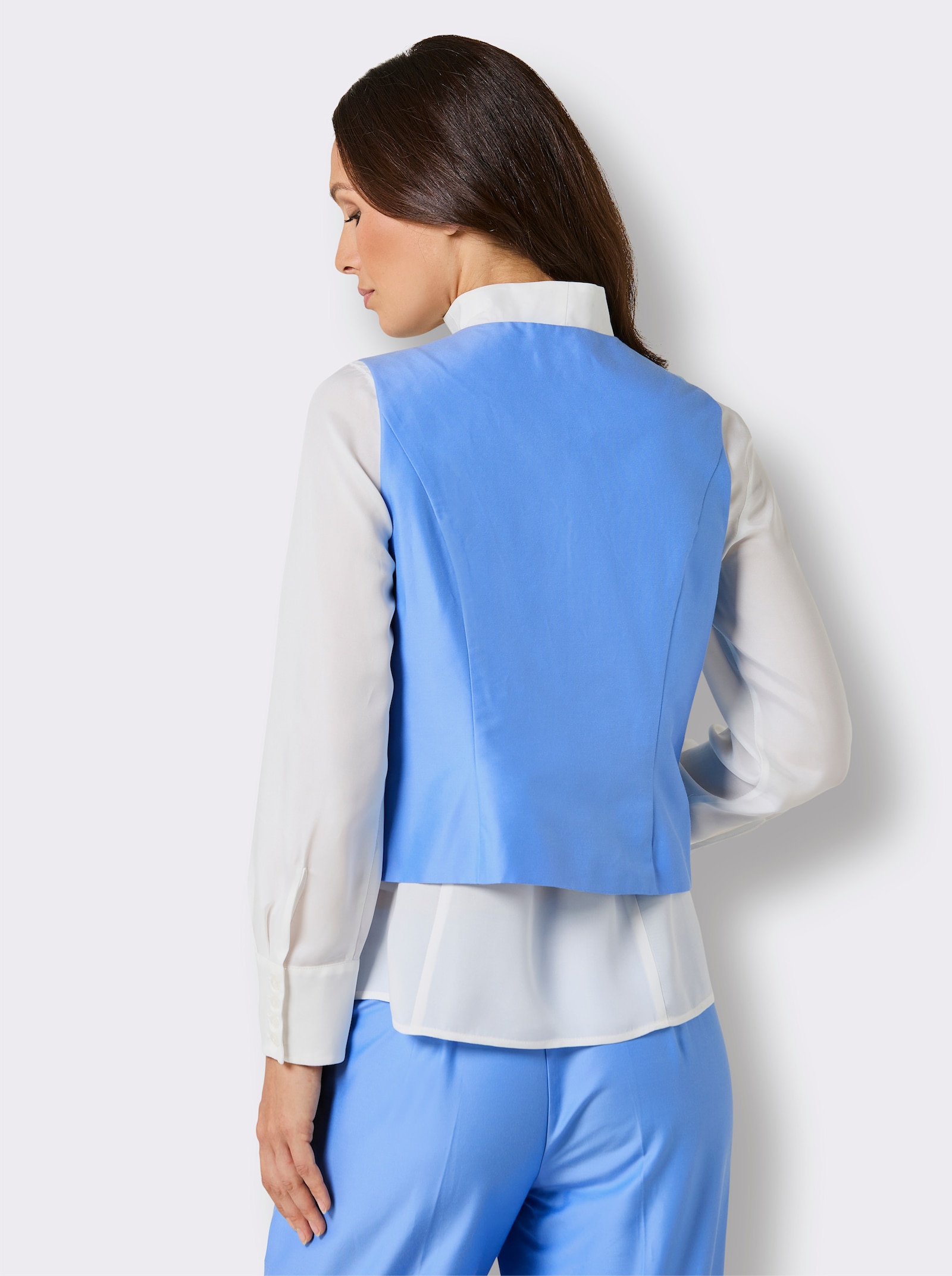 CREATION L PREMIUM Anzugweste mit edler Seide - himmelblau