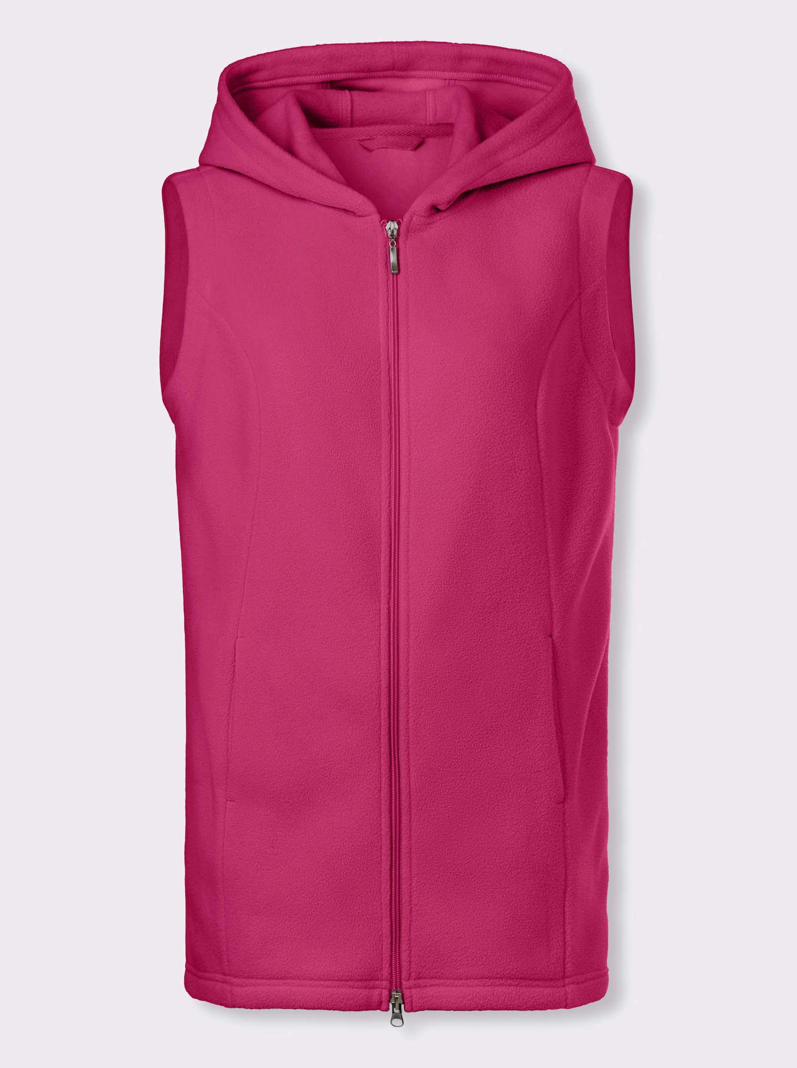 Fleeceweste mit 2-Wege-Reißverschluss - fuchsia