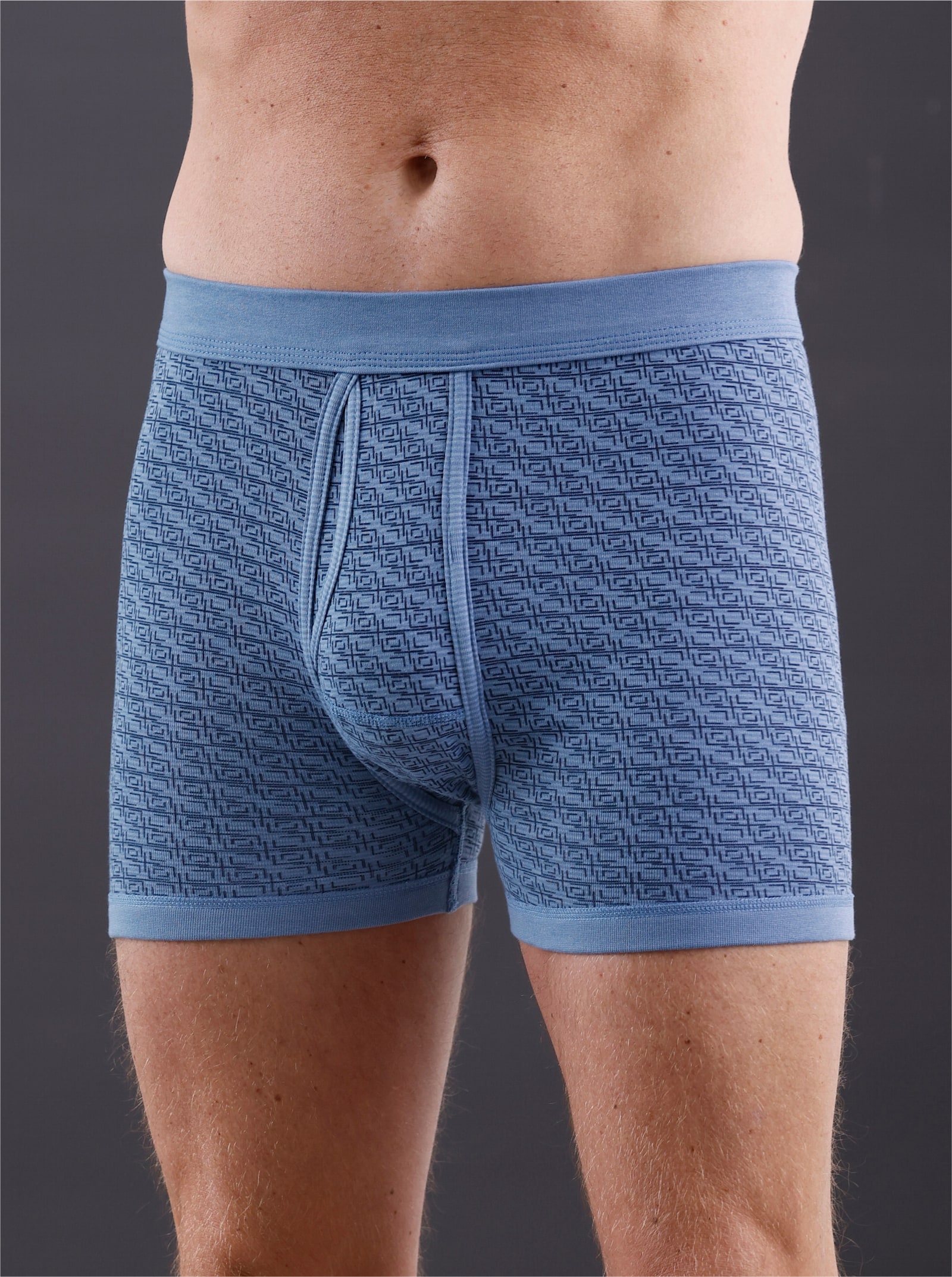 wäschepur men Boxerky - světlemodrá-potisk