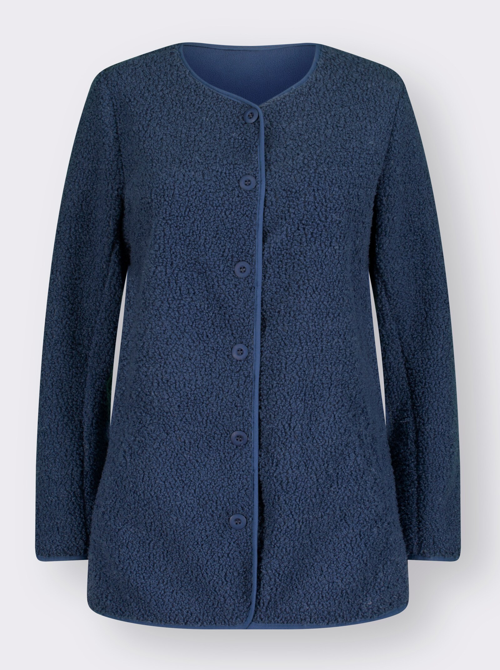 Fleecejacke in Teddy-Qualität - jeansblau