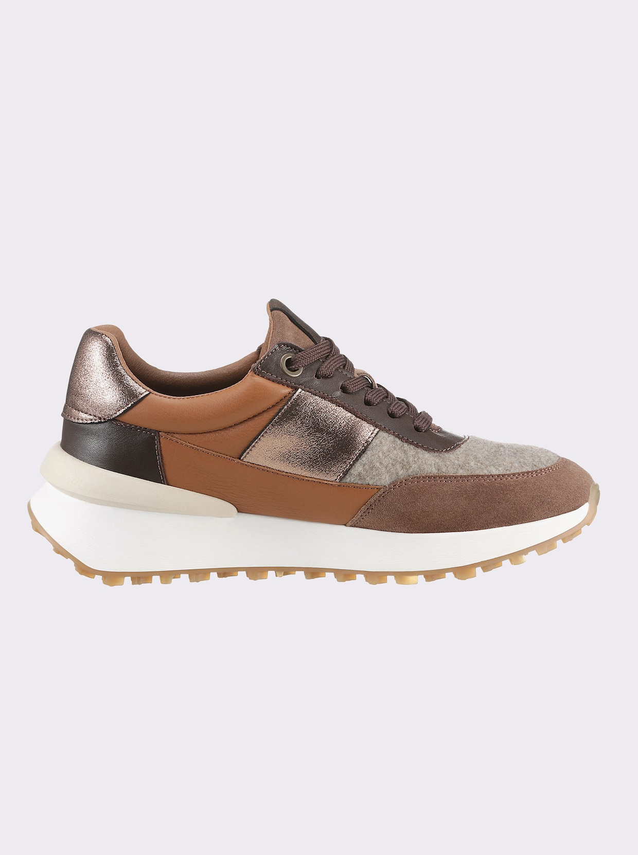 heine Sneaker - cognac/taupe gedessineerd