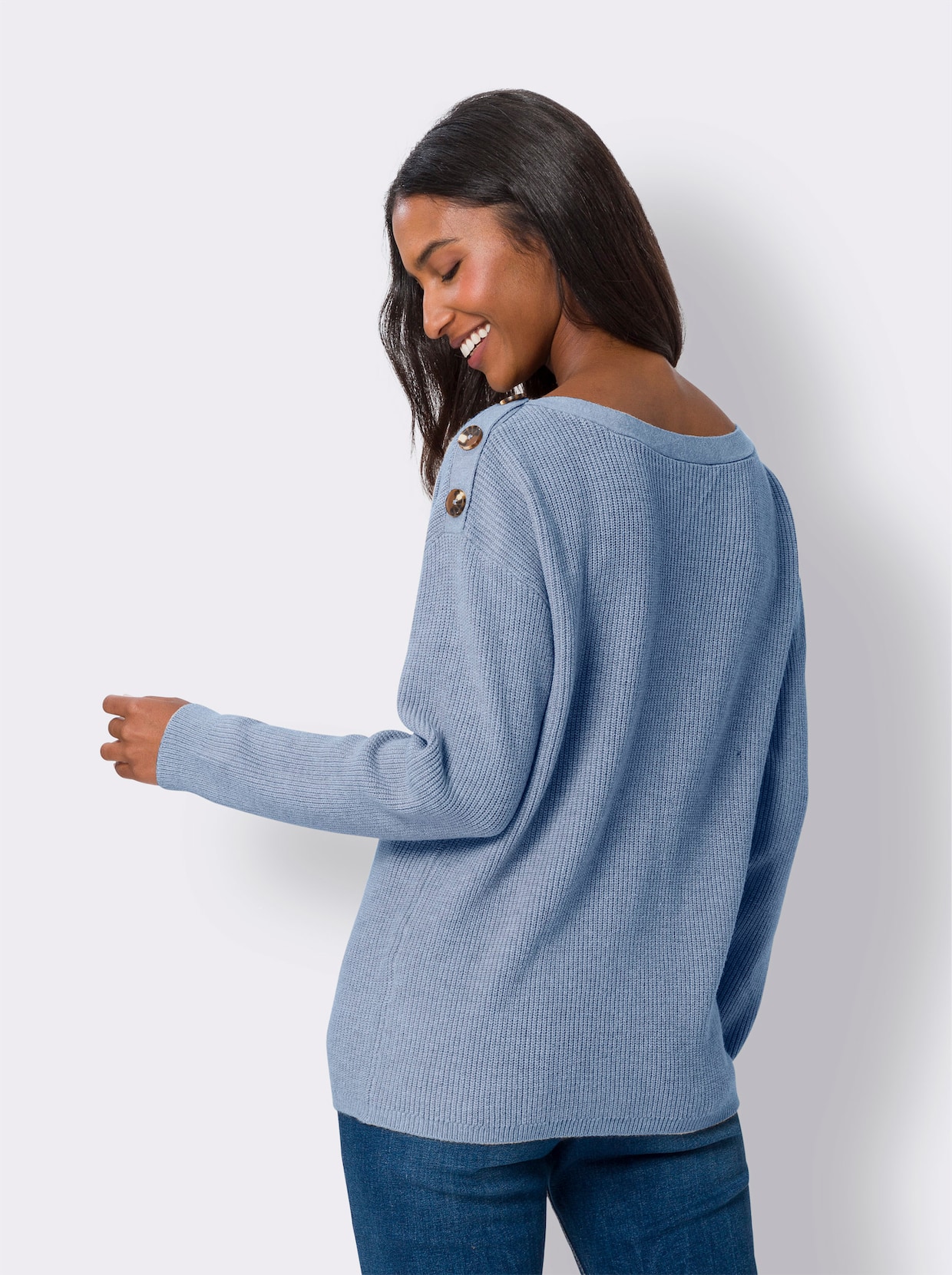 heine Gebreide pullover - bleu gemêleerd