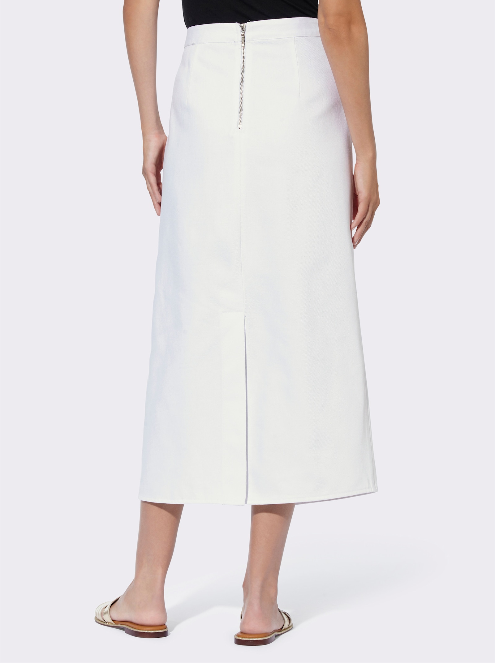 heine Maxirock mit Gehschlitz hinten - weiß