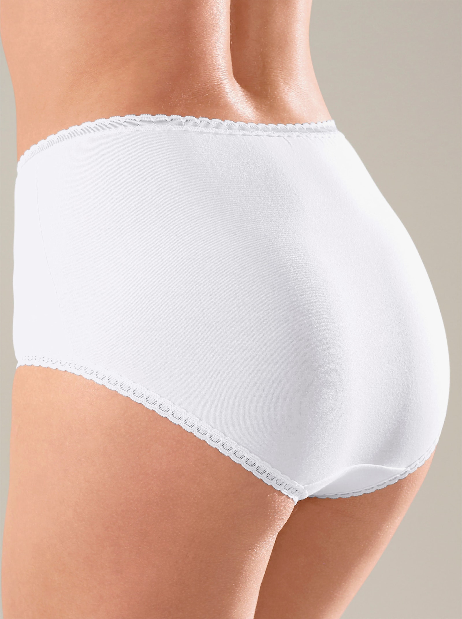 wäschepur Taillenslip mit glänzenden Abschlüssen - weiß